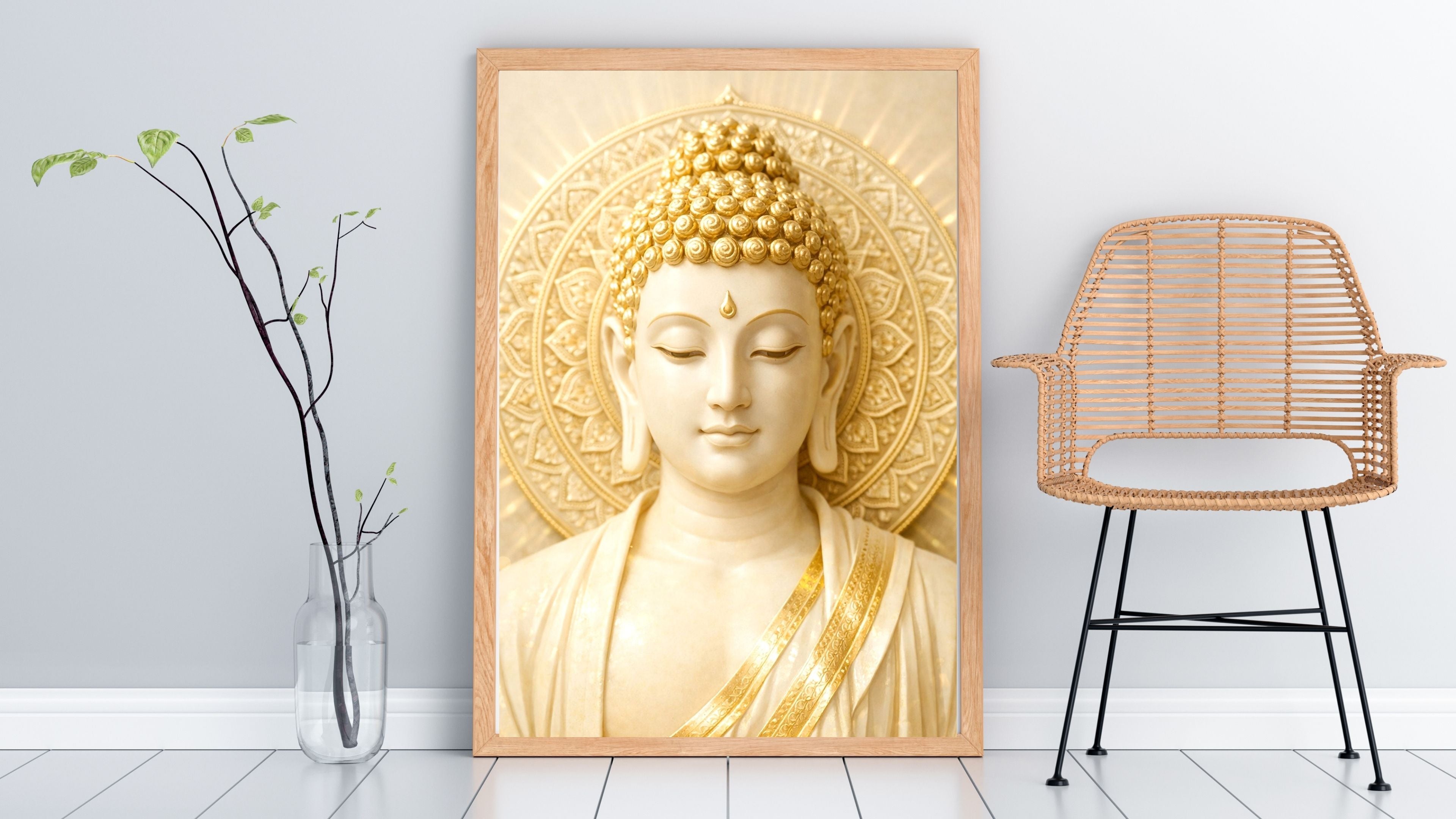 Lord Buddha Printable Wall Art, Zen Buddha Poster, Meditation Room Decor, Buddhist Wall Hanging, Spiritual Digital Download, Peaceful Home Decor|sp88