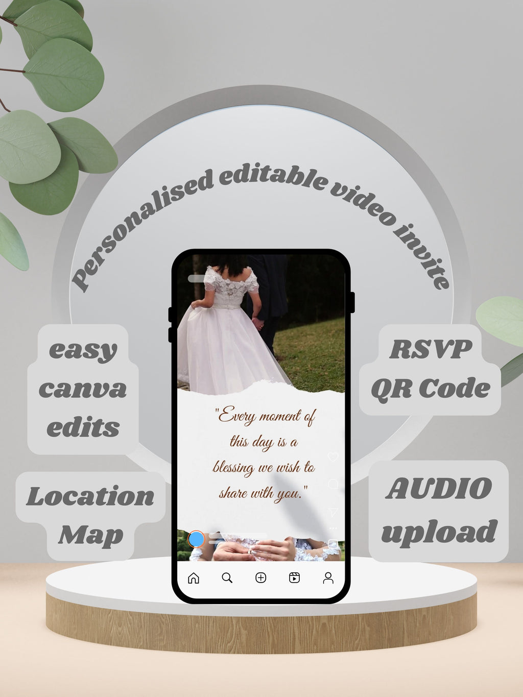 WI0015-CHURCH WEDDING Invitation Video Template | Editable Christian Wedding Invite |Digital Wedding Invitation |Wedding Video