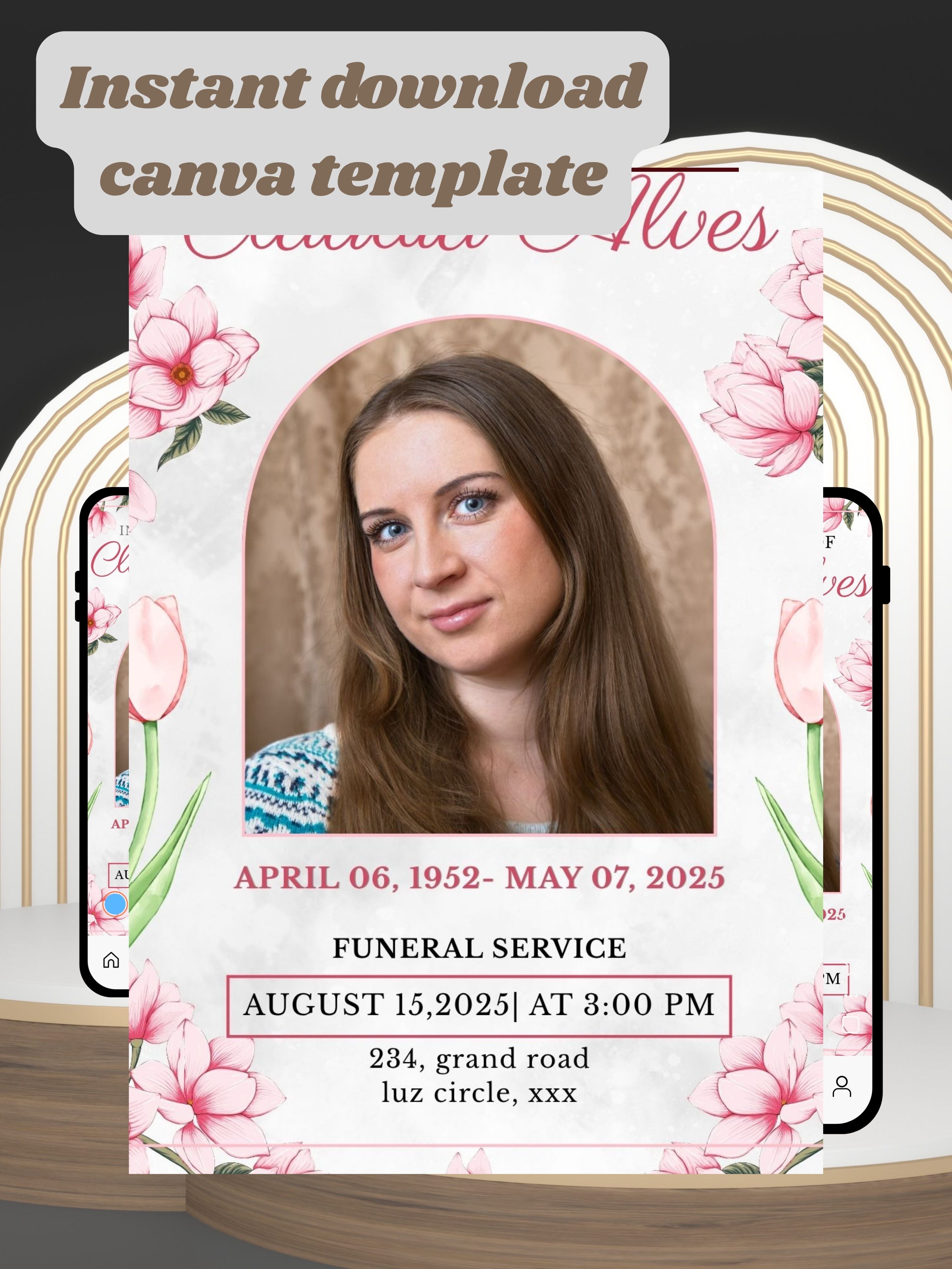 Commercial use FUNERAL SERVICE Invitation Video Template | Canva Funeral Invite | In Loving Memory | Celebration of Life | Memorial Service | Instant Download|ai6c