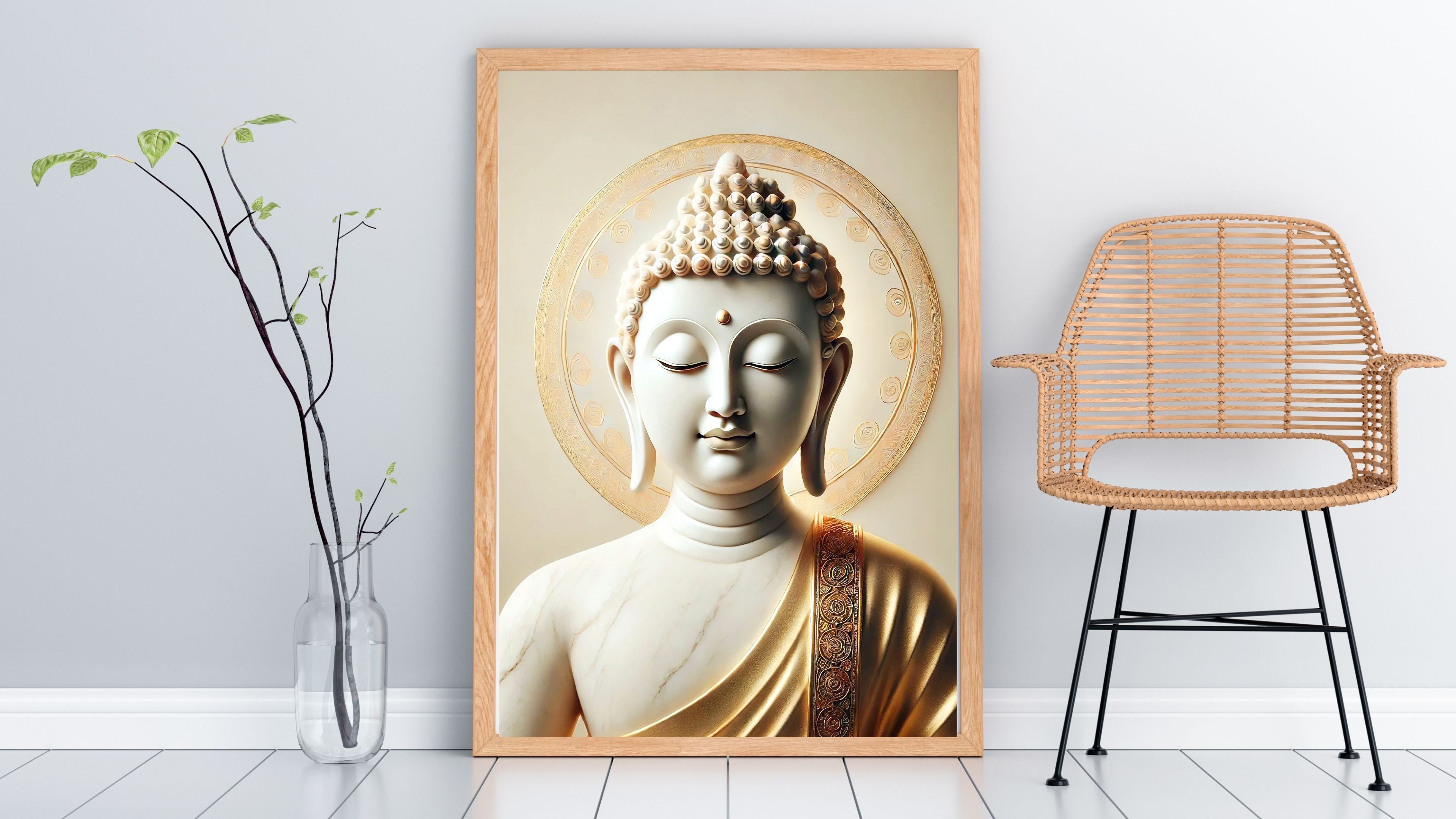 Lord Buddha Printable Wall Art, Zen Buddha Poster, Meditation Room Decor, Buddhist Wall Hanging, Spiritual Digital Download, Peaceful Home Decor|sp90
