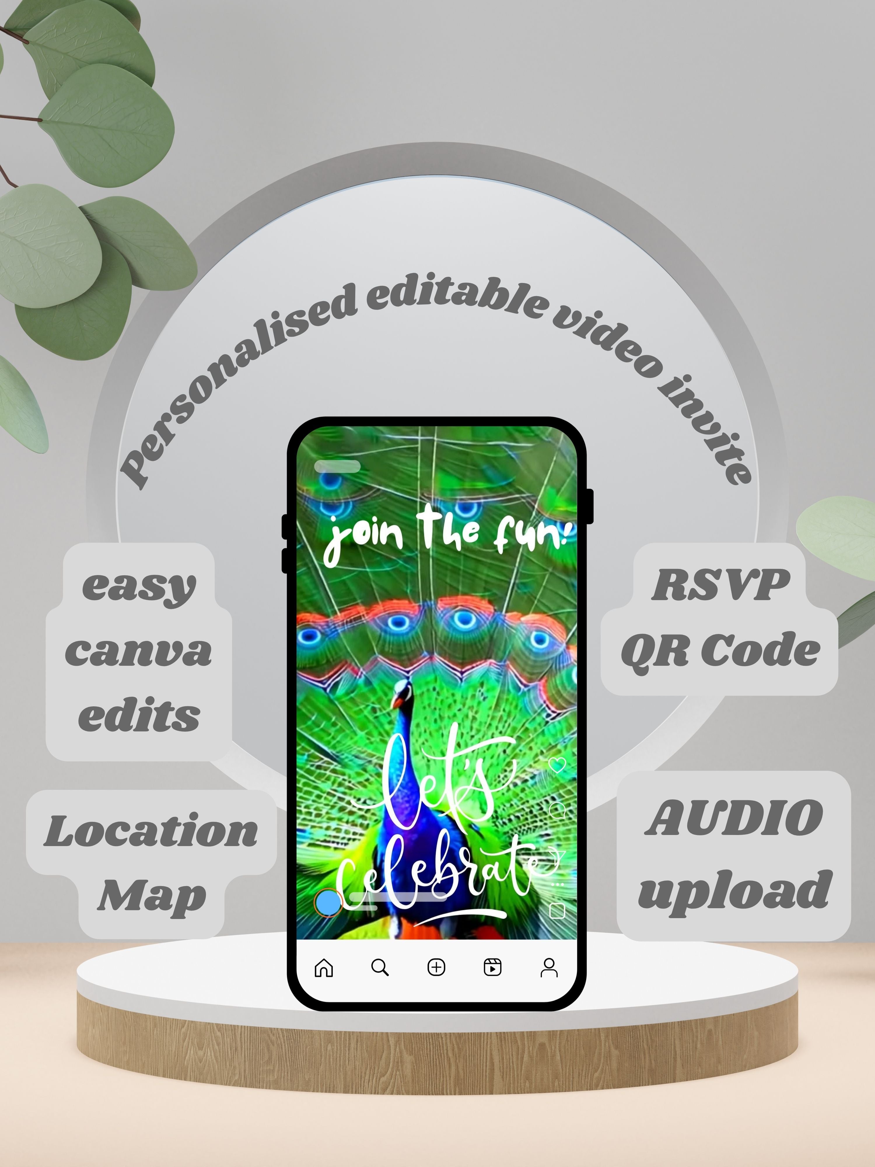 commercial use ANIMAL THEME Birthday Invitation Video | Editable Canva pro Template | Kids Party Invite | ki22c
