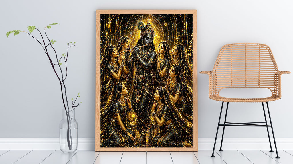 Commercial Use Lord Krishna Wall Art Bundle | Hindu Printable Decor | Commercial Use License Included | Spiritual Home Decor | Pooja Room Prints | Digital Download|sp58c
