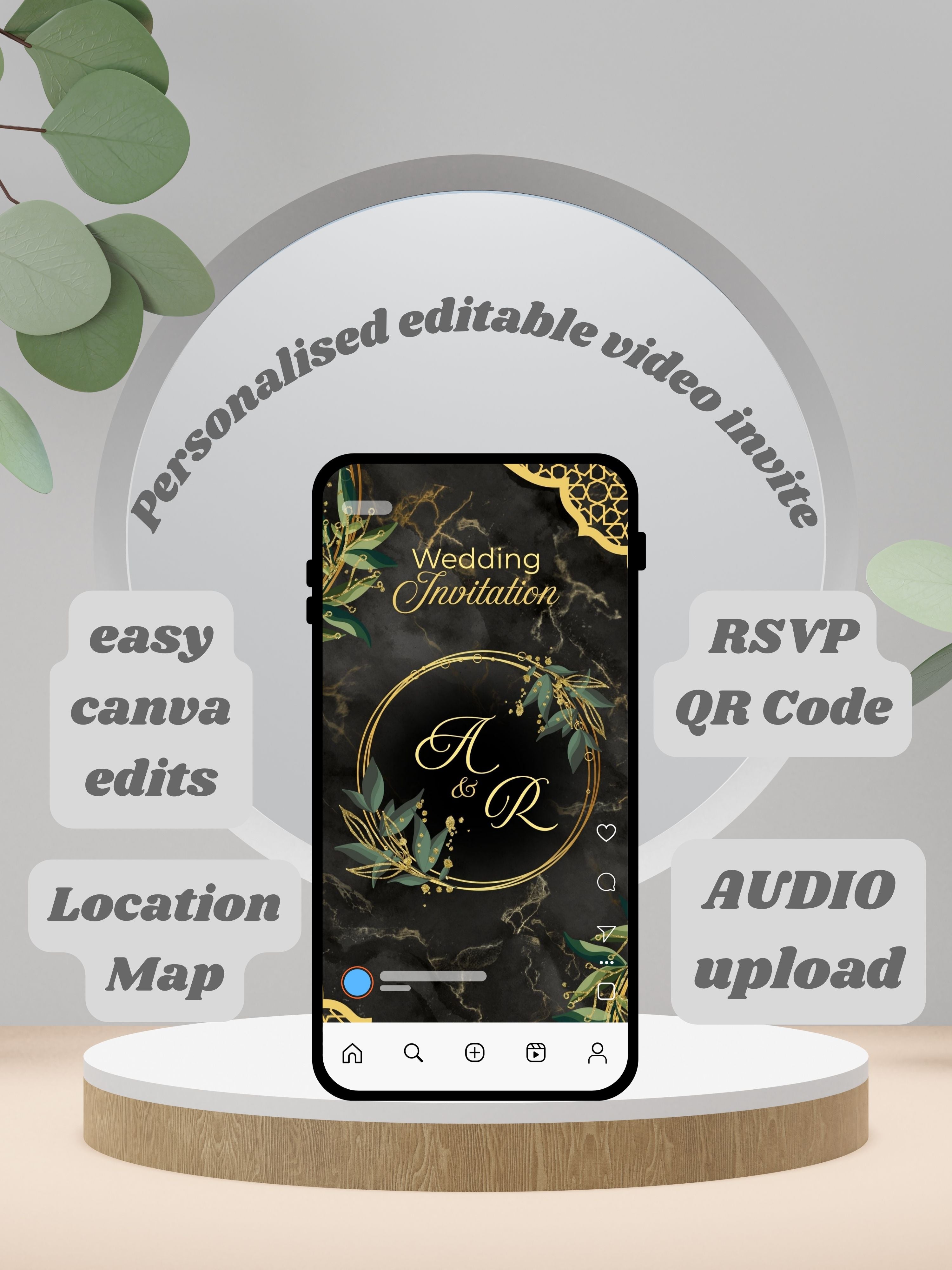 WI0012-CHURCH WEDDING Invitation Video Template | Editable Christian Wedding Invite |Digital Wedding Invitation |Wedding Video