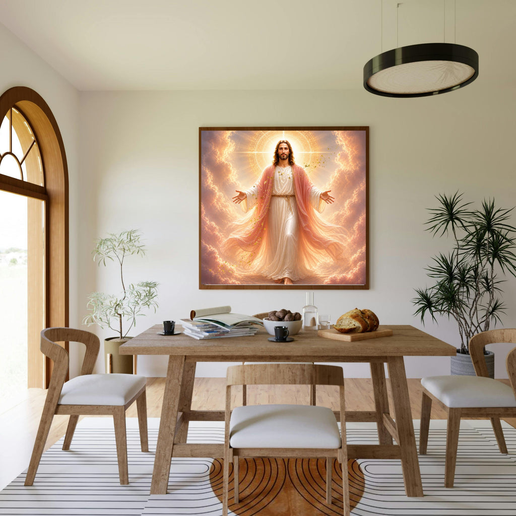Jesus Arms Wide Open Printable Commercial Use | Redeemer Welcome Embrace Peach Mantle Resell License | POD Mandala Halo Amber Glory Christ Etsy Bundle
