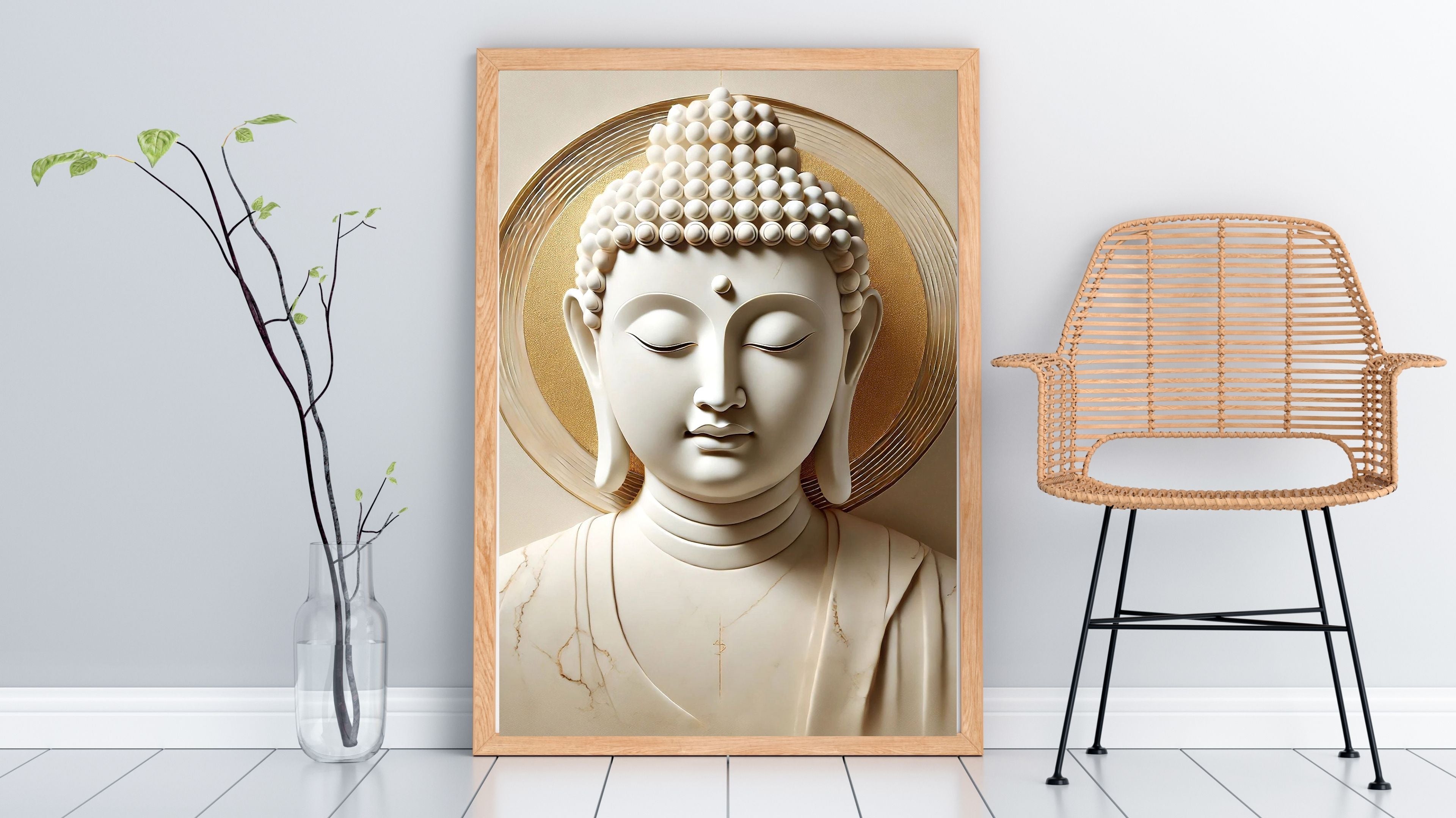 Lord Buddha Printable Wall Art, Zen Buddha Poster, Meditation Room Decor, Buddhist Wall Hanging, Spiritual Digital Download, Peaceful Home Decor|sp87