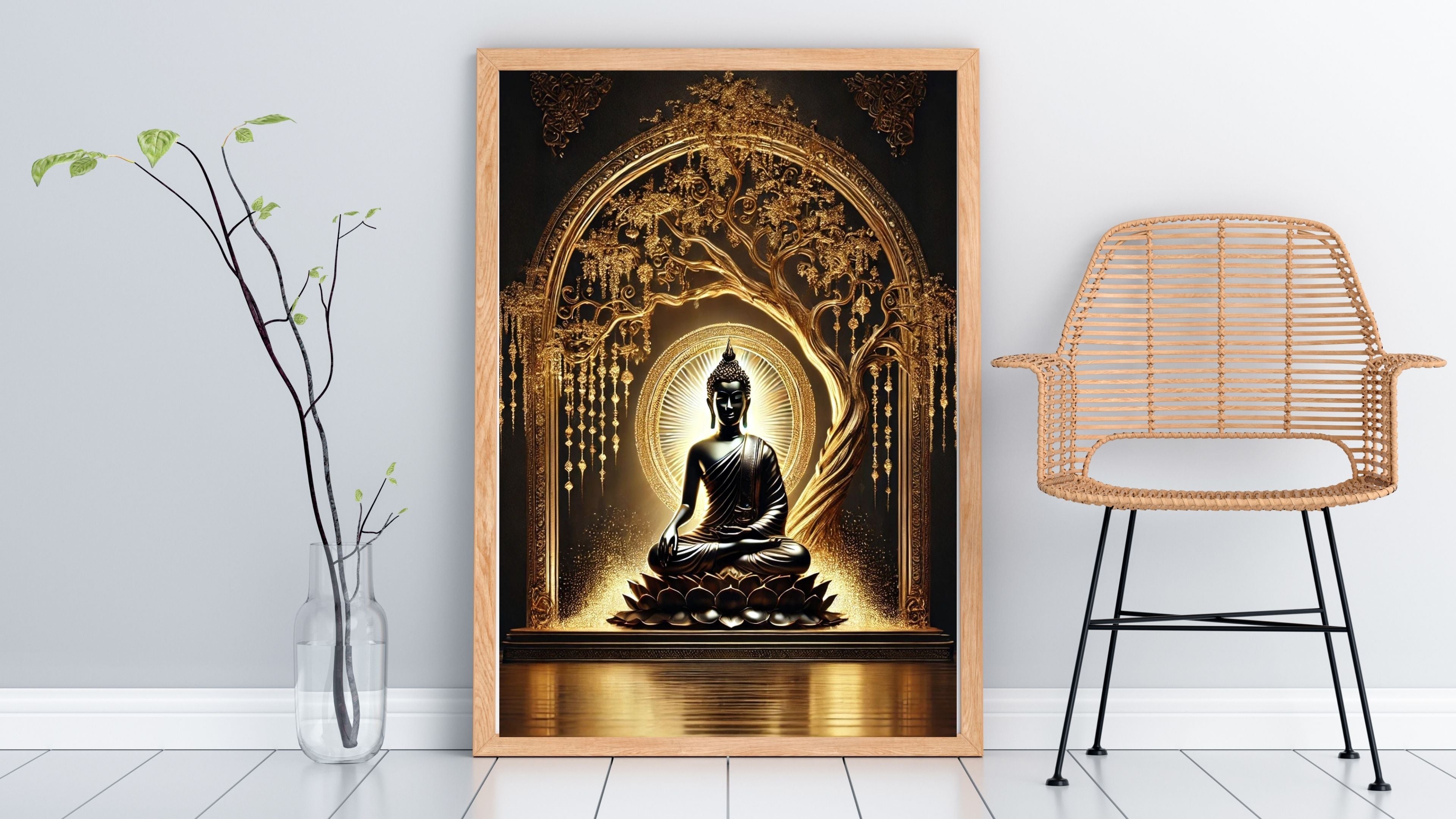 Lord Buddha Printable Wall Art, Zen Buddha Poster, Meditation Room Decor, Buddhist Wall Hanging, Spiritual Digital Download, Peaceful Home Decor|sp80