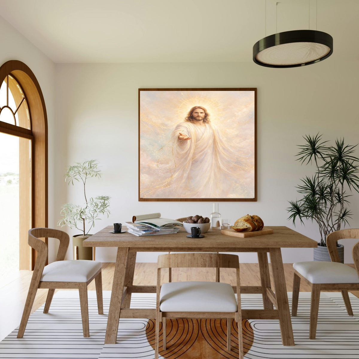 Jesus in White Robes Printable Commercial Use | Celestial Grace Golden Halo Resell License | POD Soft Pastel Heavenly Christ Etsy Seller Bundle
