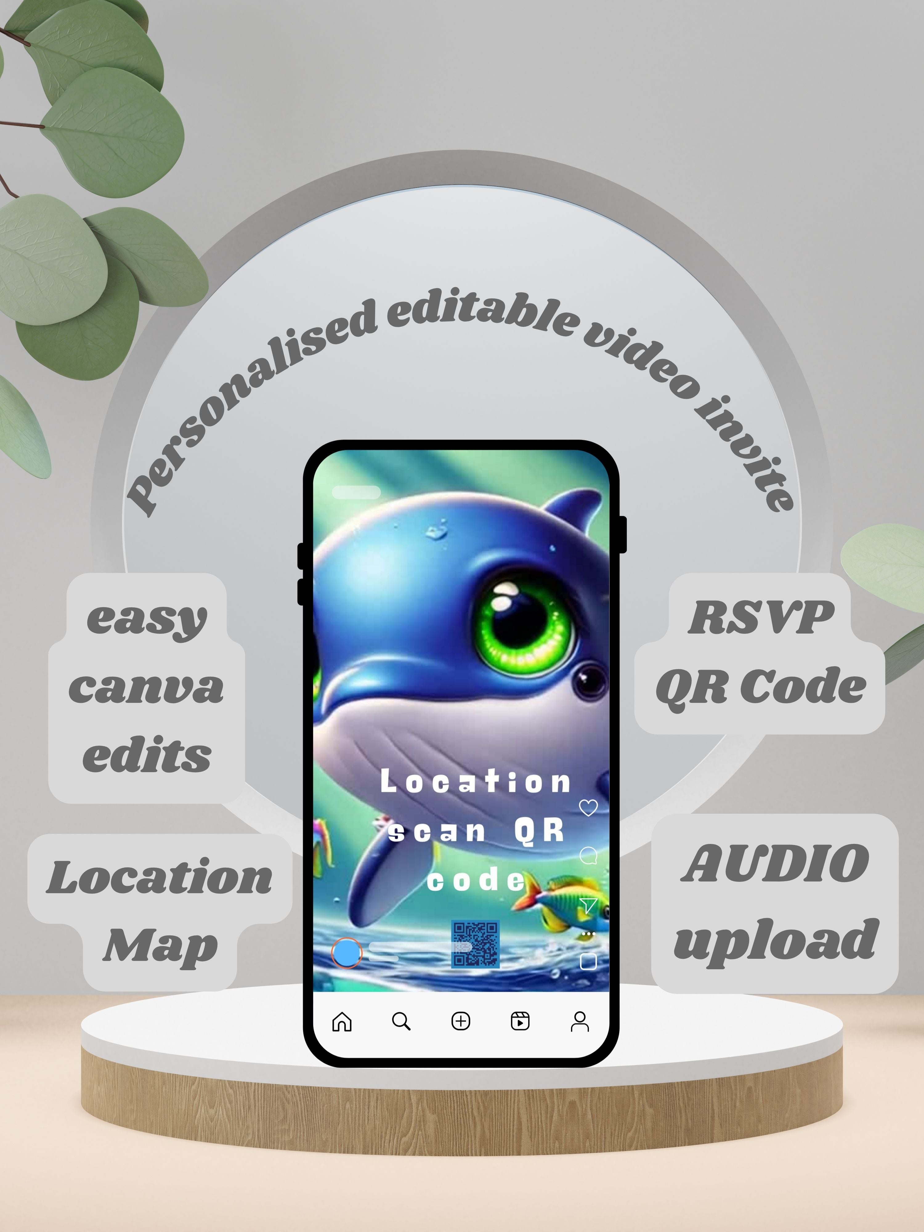 Commercial use UNDER THE SEA Birthday Invitation Video | Editable Canva Template | Ocean Kids Party Invite | underwater birthday invite|ki19c