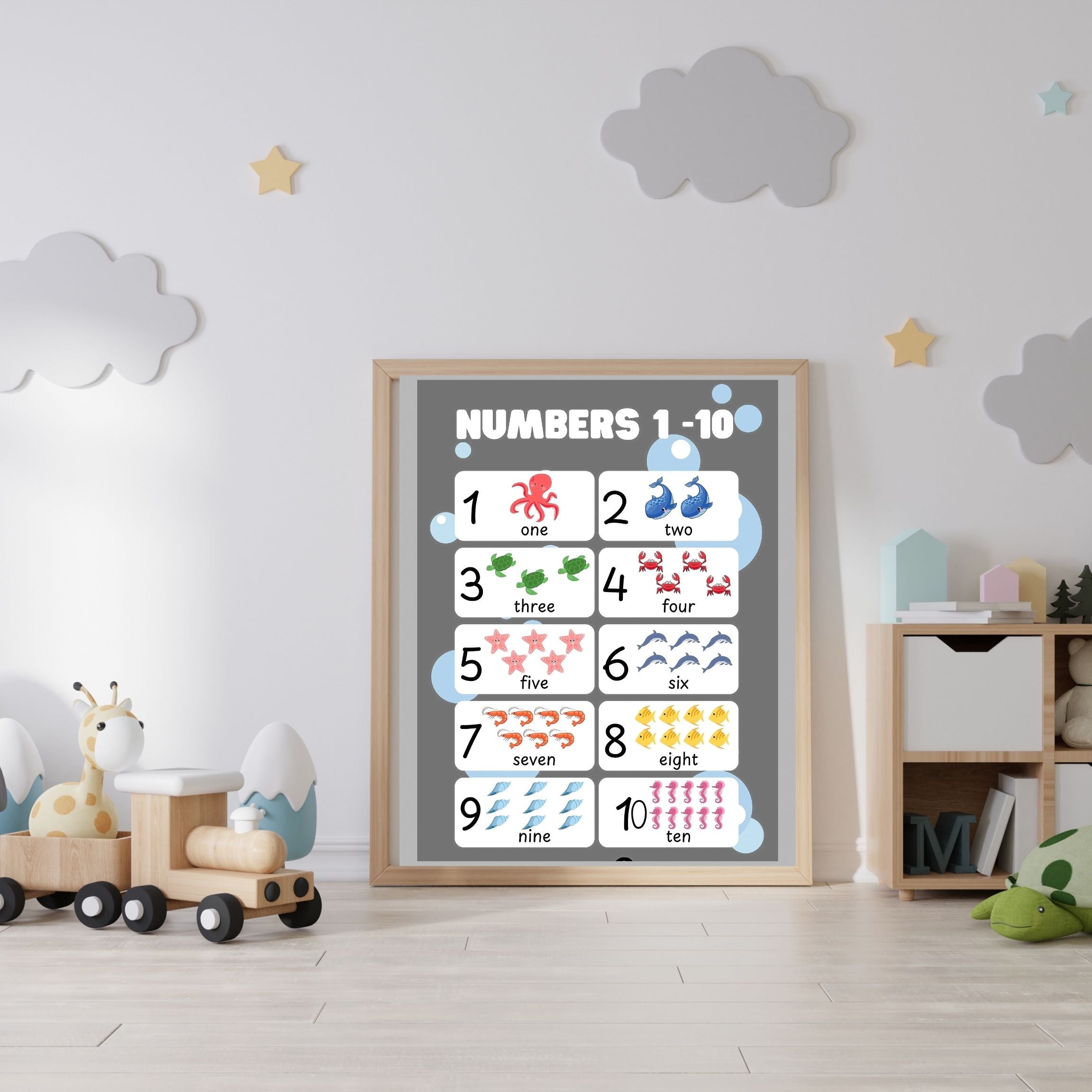Number Wall Art for Kids 11+ sizes, Counting Poster Printable, Educational Nursery Decor, Preschool Learning Print, Math Wall Art, Digital Download|ke2-6
