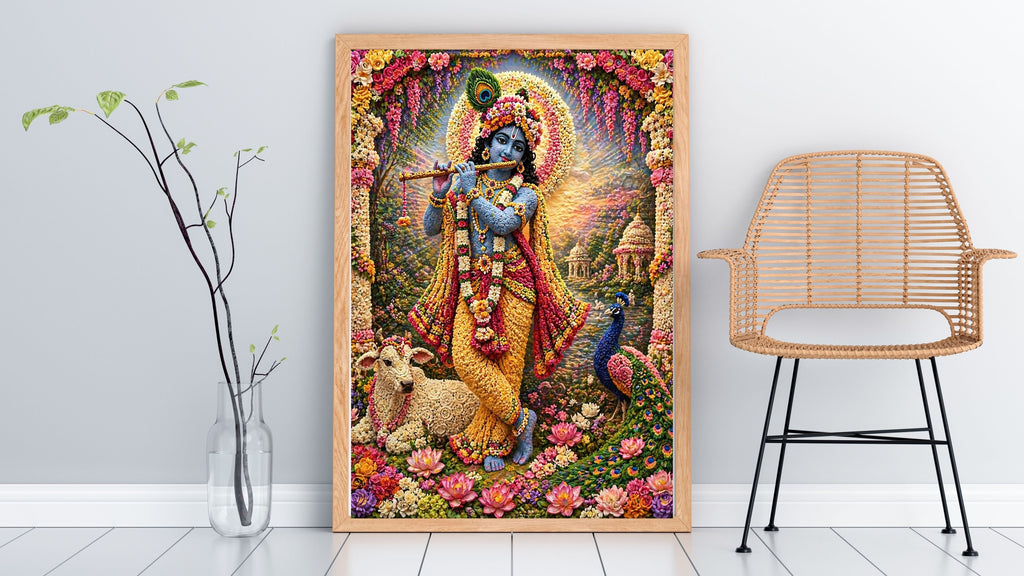 Commercial Use Lord Krishna Wall Art Bundle | Hindu Printable Decor | Commercial Use License Included | Spiritual Home Decor | Pooja Room Prints | Digital Download|sp77c