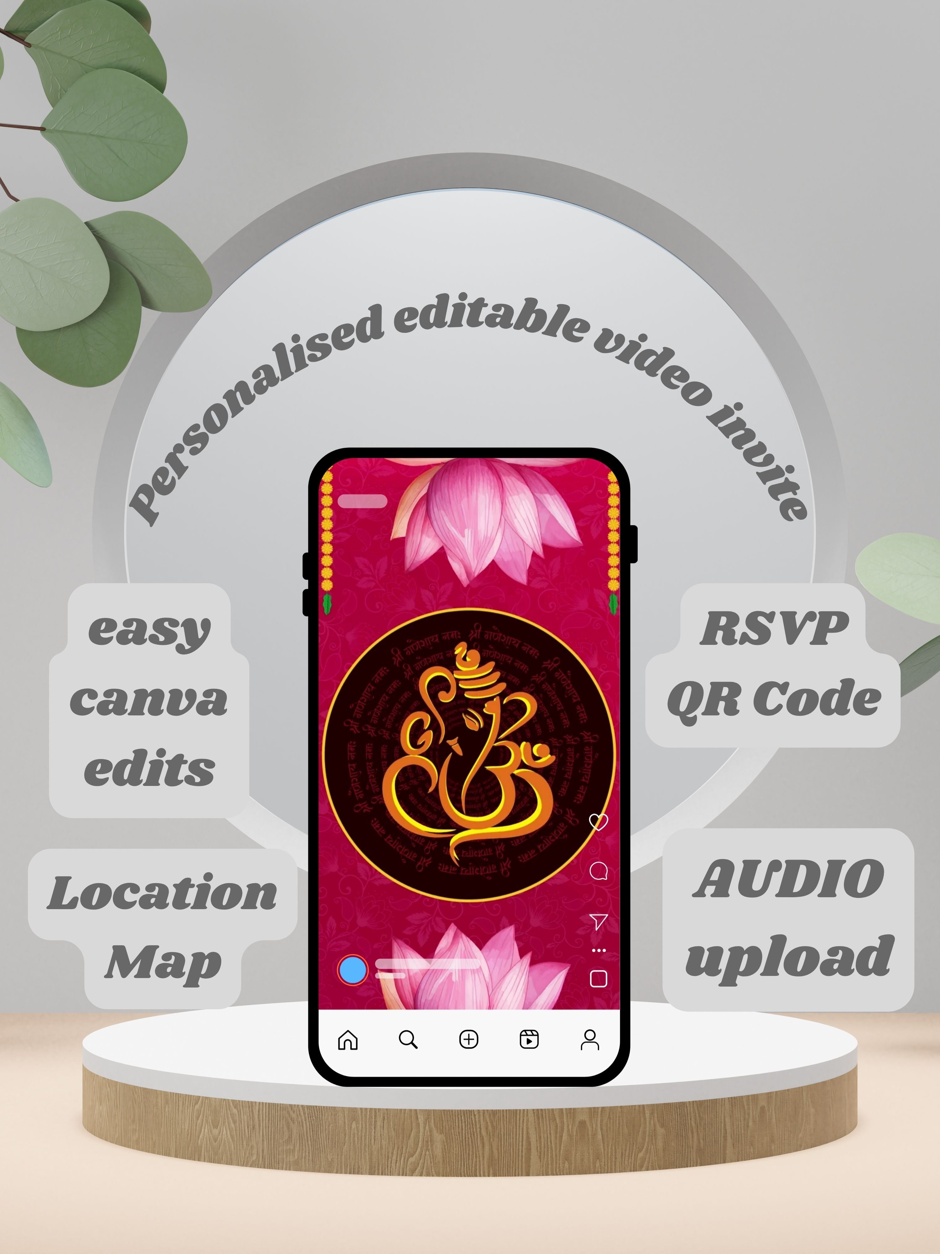 WI0005C-Commercial Use HINDU WEDDING Invitation Video Template | Editable Indian Wedding Invite | Canva pro Digital Wedding Invitation | Luxury Save the Date | Wedding Video