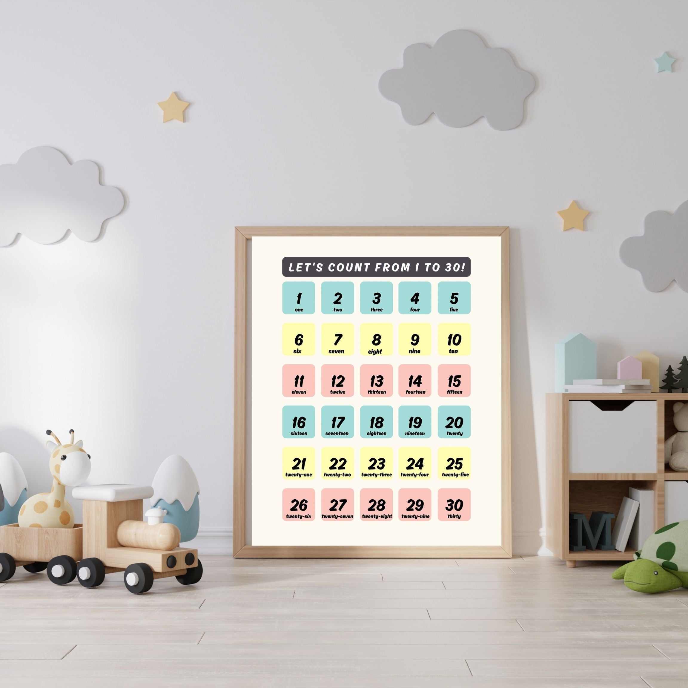 Number Wall Art for Kids 11+ sizes, Counting Poster Printable, Educational Nursery Decor, Preschool Learning Print, Math Wall Art, Digital Download|ke2-7