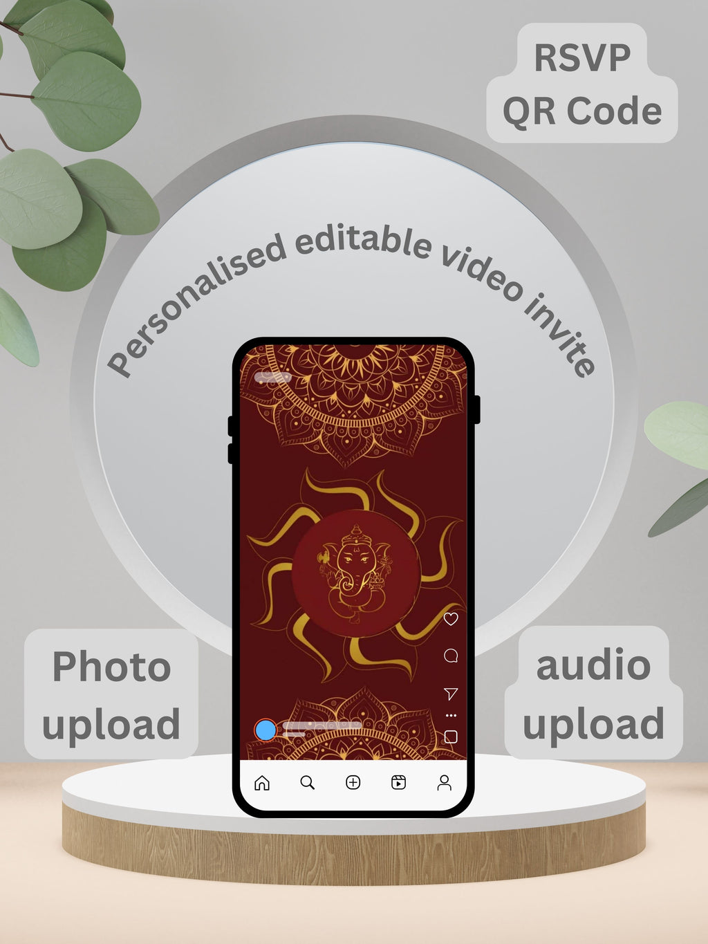 WI0004-HINDU WEDDING Invitation Video Template | Editable Indian Wedding Invite | Canva pro Digital Wedding Invitation | Luxury Save the Date | Wedding Video