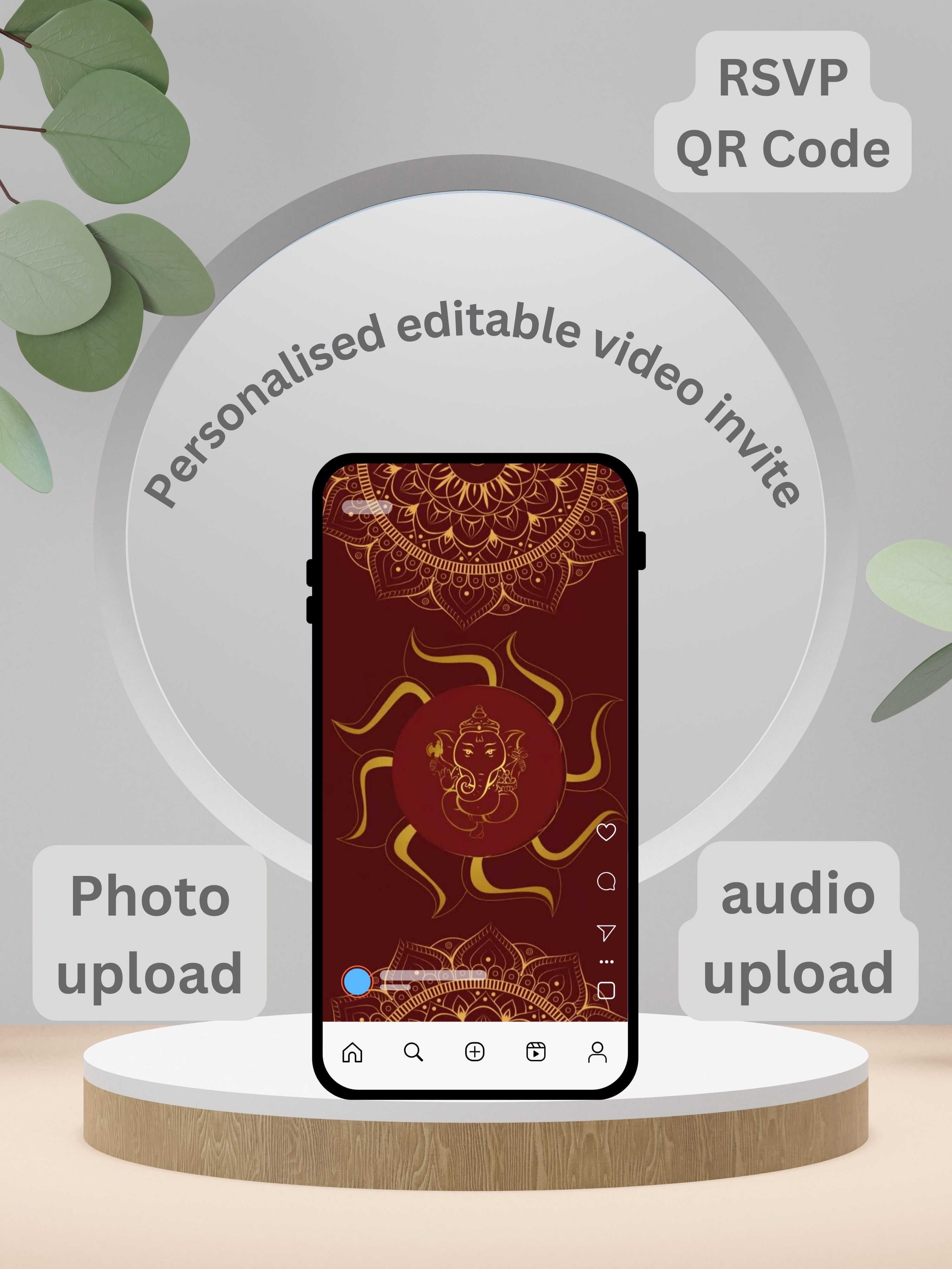 WI0004-HINDU WEDDING Invitation Video Template | Editable Indian Wedding Invite | Canva pro Digital Wedding Invitation | Luxury Save the Date | Wedding Video