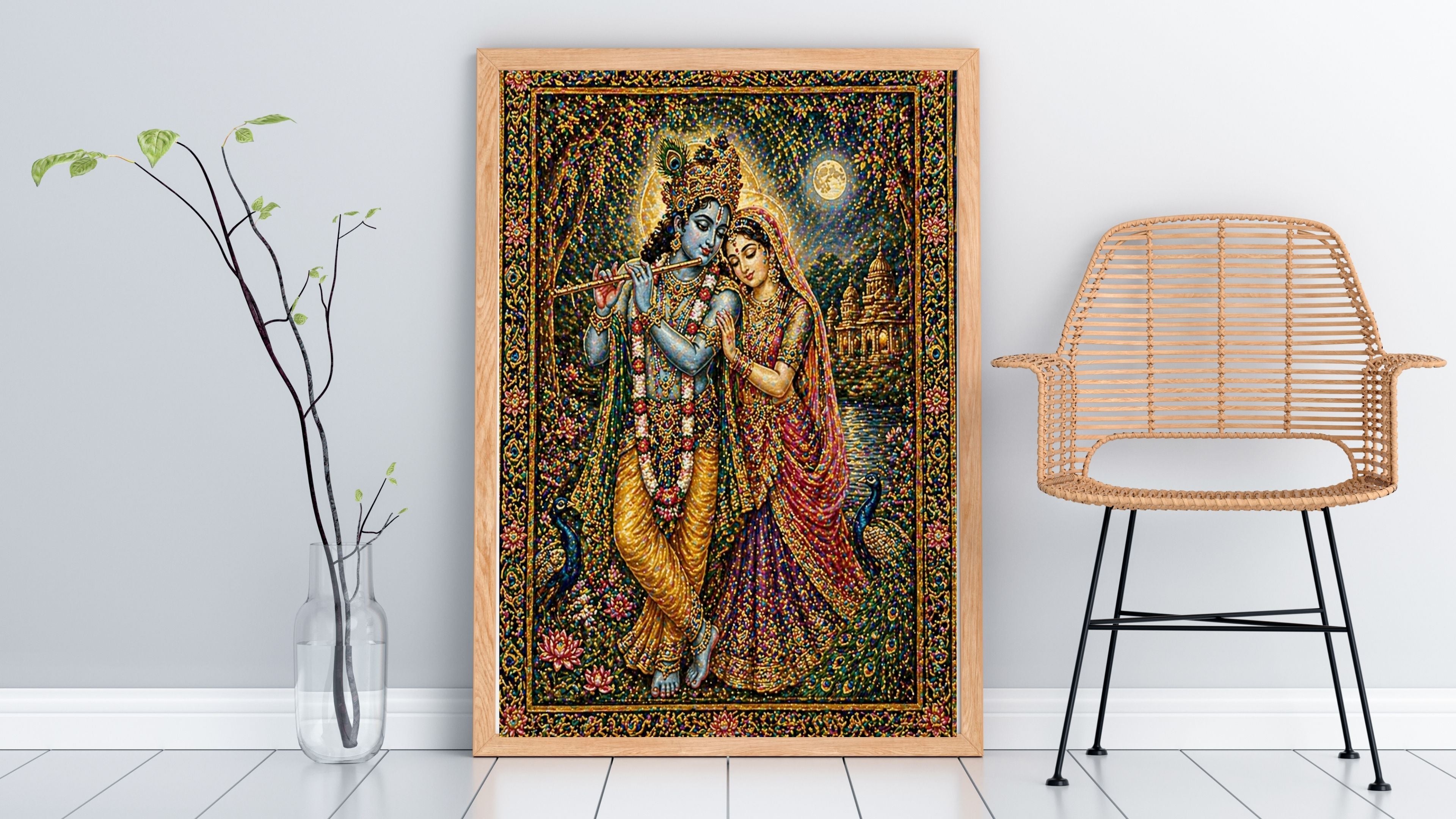 Commercial Use Lord Krishna Wall Art Bundle | Hindu Printable Decor | Commercial Use License Included | Spiritual Home Decor | Pooja Room Prints | Digital Download|sp76c