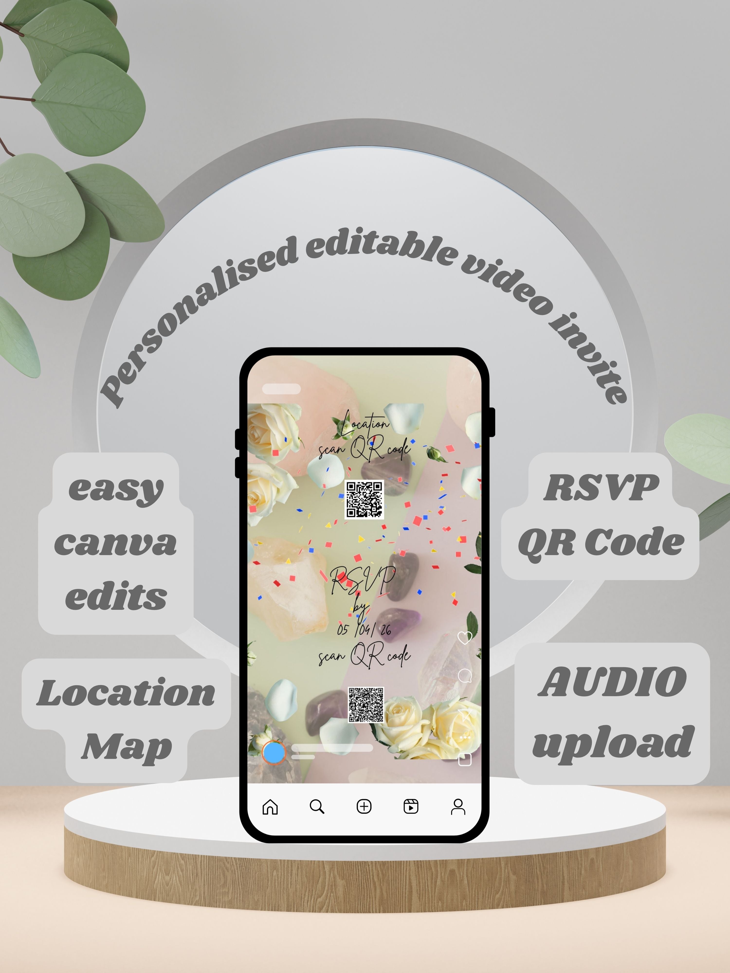 Commercial use NATURE THEME Editable Birthday Video Invitation | Canva Pro Template | Woodland Kids Party Invite | Instant Download|ki11c