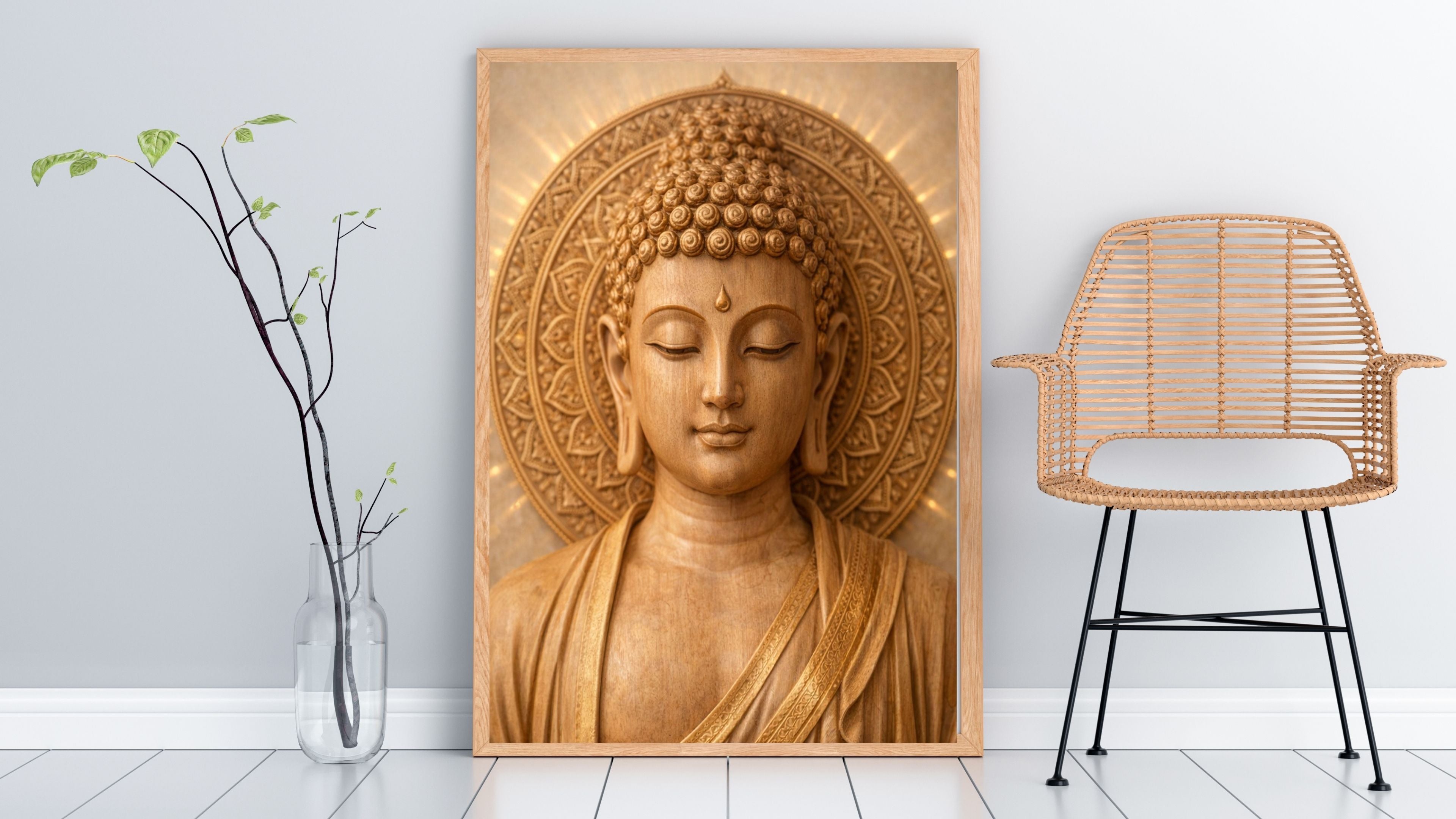 Lord Buddha Printable Wall Art, Zen Buddha Poster, Meditation Room Decor, Buddhist Wall Hanging, Spiritual Digital Download, Peaceful Home Decor|sp92