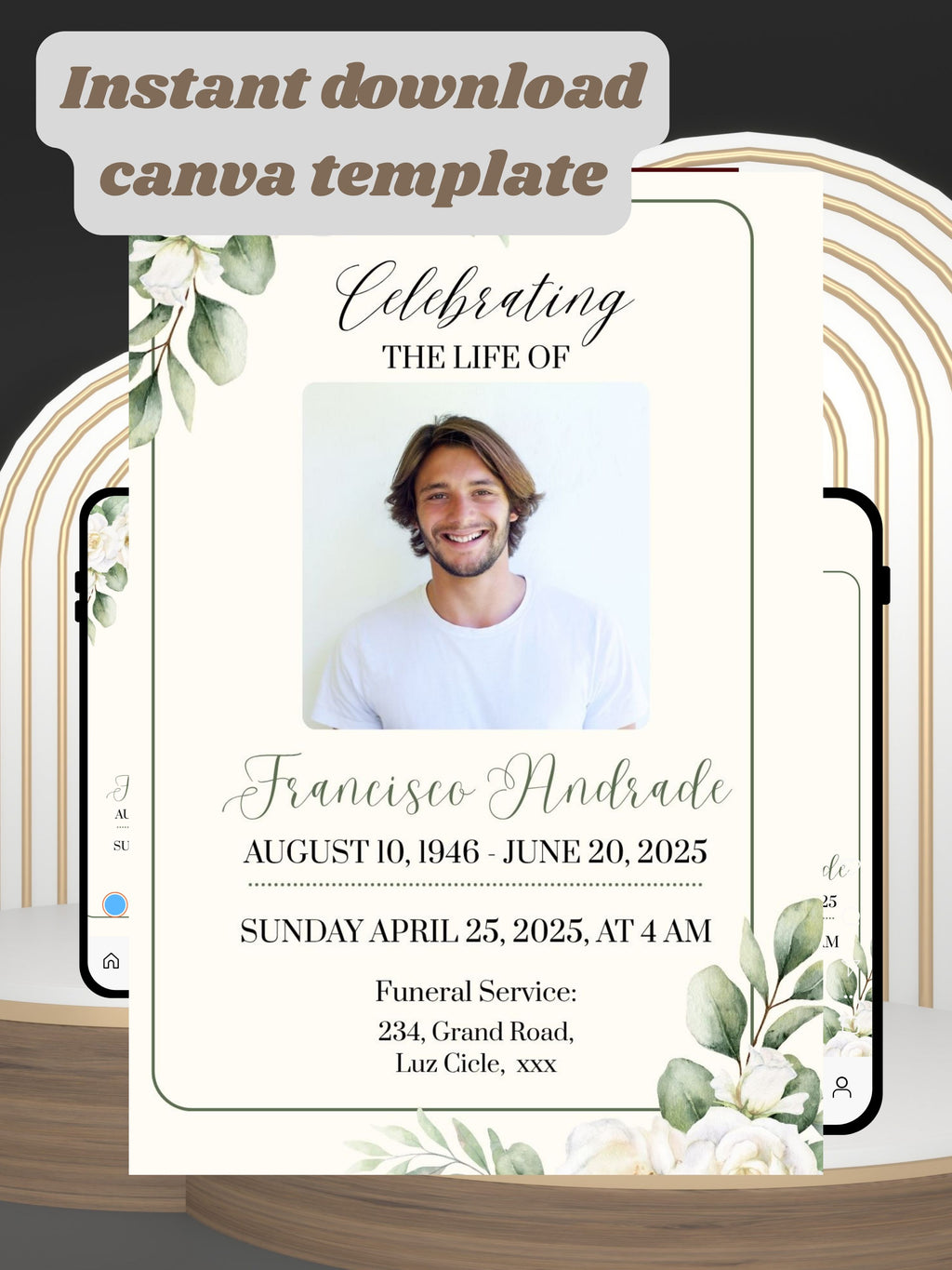 Commercial use FUNERAL SERVICE Invitation Video Template | Canva Funeral Invite | In Loving Memory | Celebration of Life | Memorial Service | Instant Download|ai3c