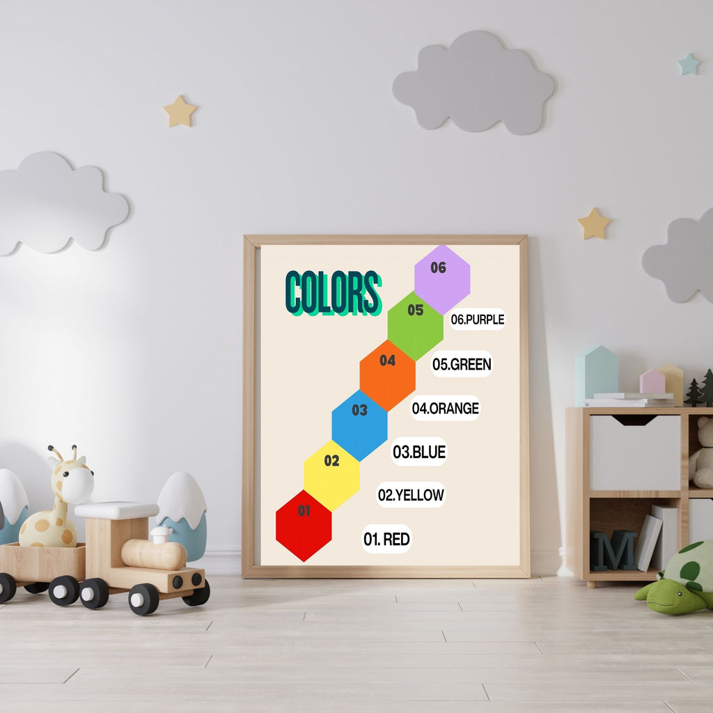 Color Learning Printable Art for Kids, Bright Nursery Poster