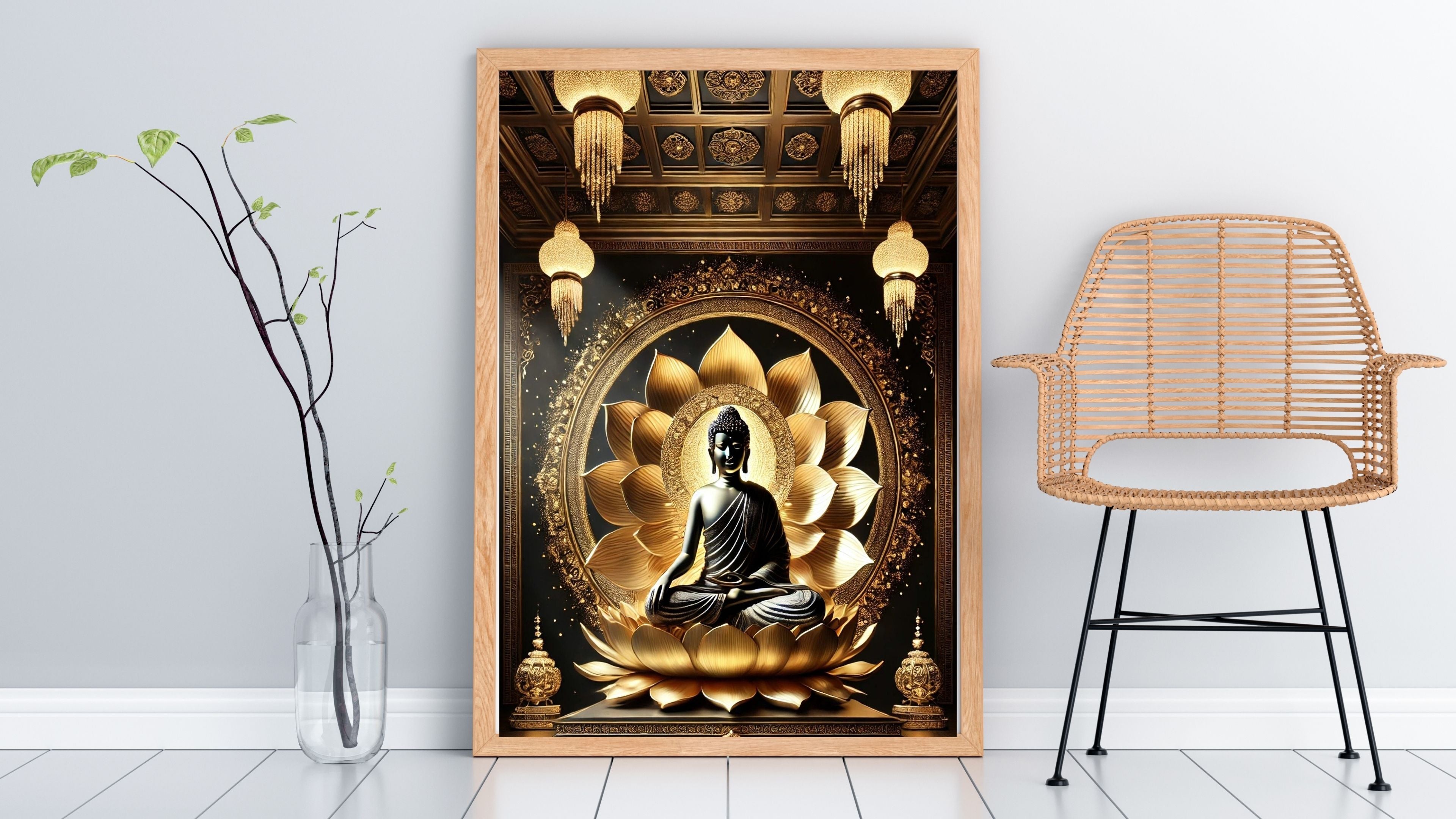 Commercial Use Lord Buddha Wall Art Printable | Zen Meditation Decor | Buddhist Wall Hanging | Spiritual Home Decor | Mindfulness Artwork | Instant Download|sp82c