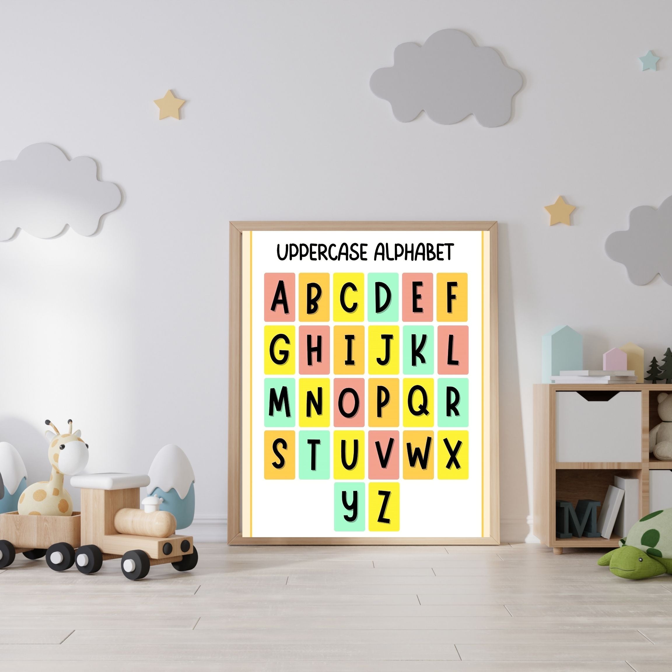 Alphabet Wall Art Printable, ABC Learning Poster, Kids Educational Decor, Nursery Wall Art, Preschool Classroom Print, Homeschool Decor, Digital Download|ke1-11