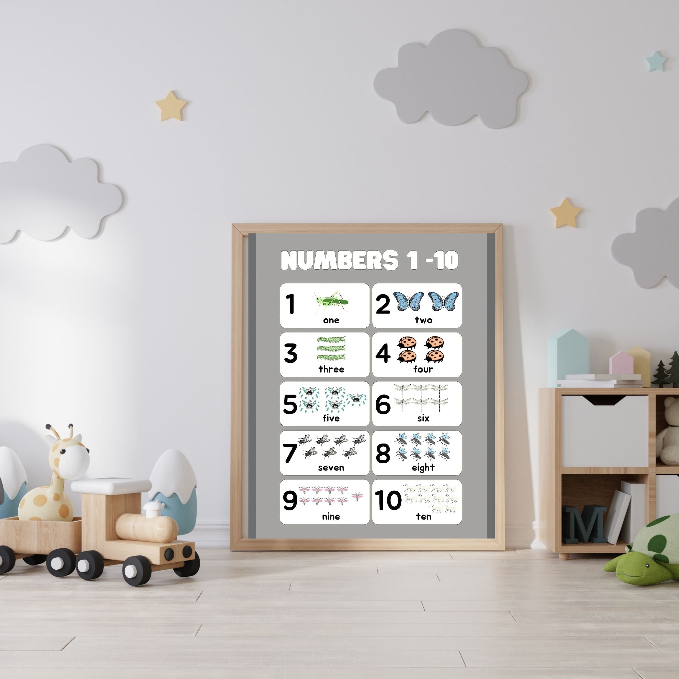 Number Wall Art for Kids 11+ sizes, Counting Poster Printable, Educational Nursery Decor, Preschool Learning Print, Math Wall Art, Digital Download|ke2-2