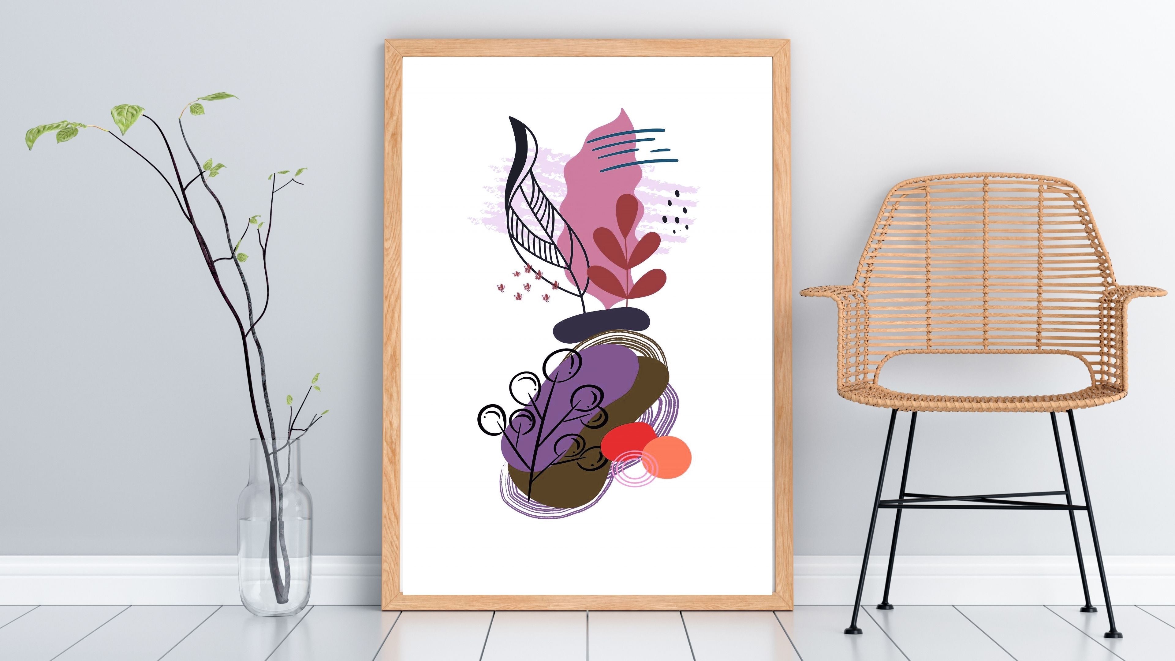 Modern boho Neutral Wall Art Printable | Luxury Minimalist Decor |modern boho wall decor| Printable Gallery Wall Set | Scandinavian Home Aesthetic|m50