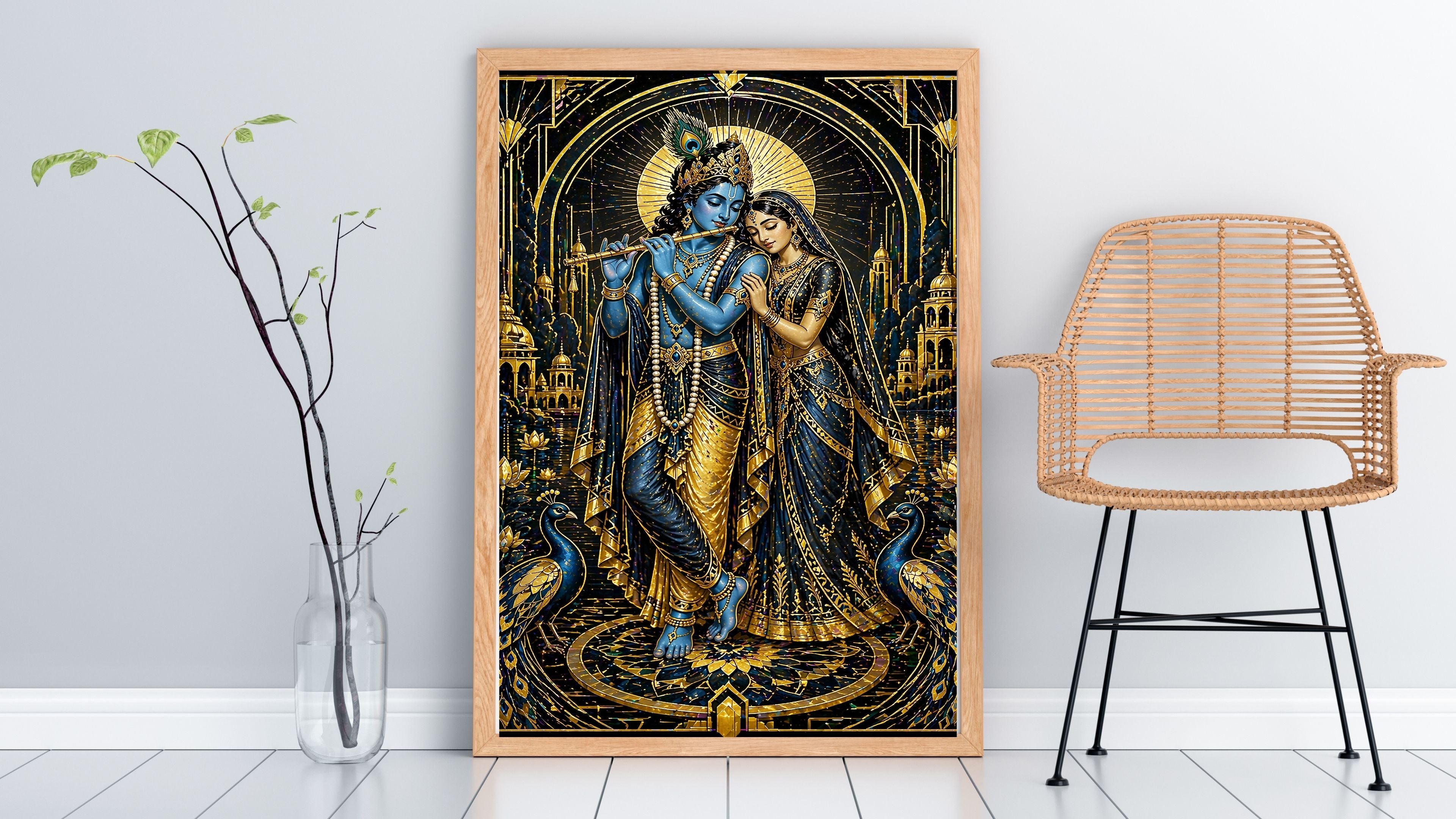 Commercial Use Lord Krishna Wall Art Bundle | Hindu Printable Decor | Commercial Use License Included | Spiritual Home Decor | Pooja Room Prints | Digital Download|sp62c