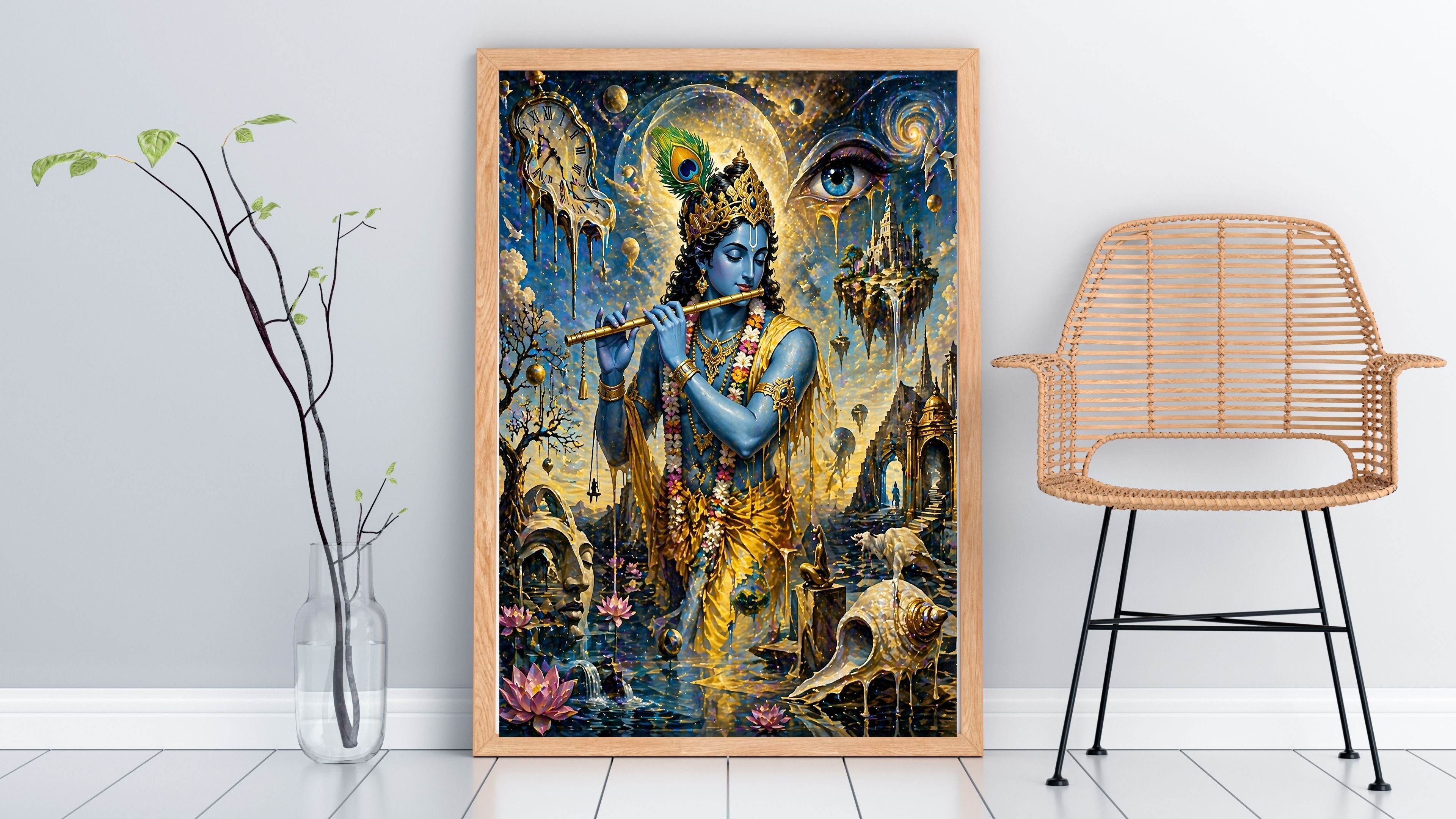 Commercial Use Lord Krishna Wall Art Bundle | Hindu Printable Decor | Commercial Use License Included | Spiritual Home Decor | Pooja Room Prints | Digital Download|sp65c