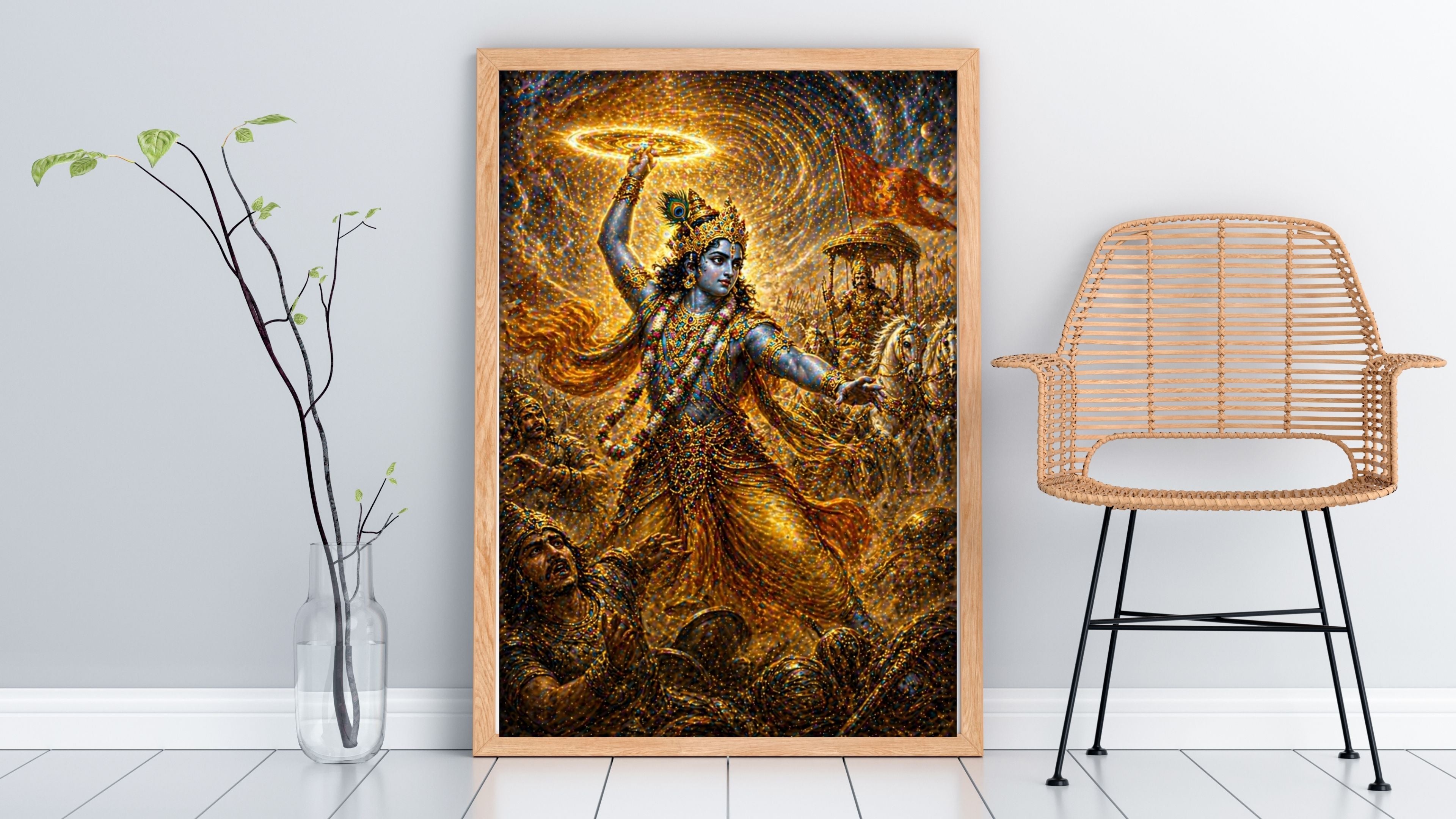 Commercial Use Lord Krishna Wall Art Bundle | Hindu Printable Decor | Commercial Use License Included | Spiritual Home Decor | Pooja Room Prints | Digital Download|sp75c