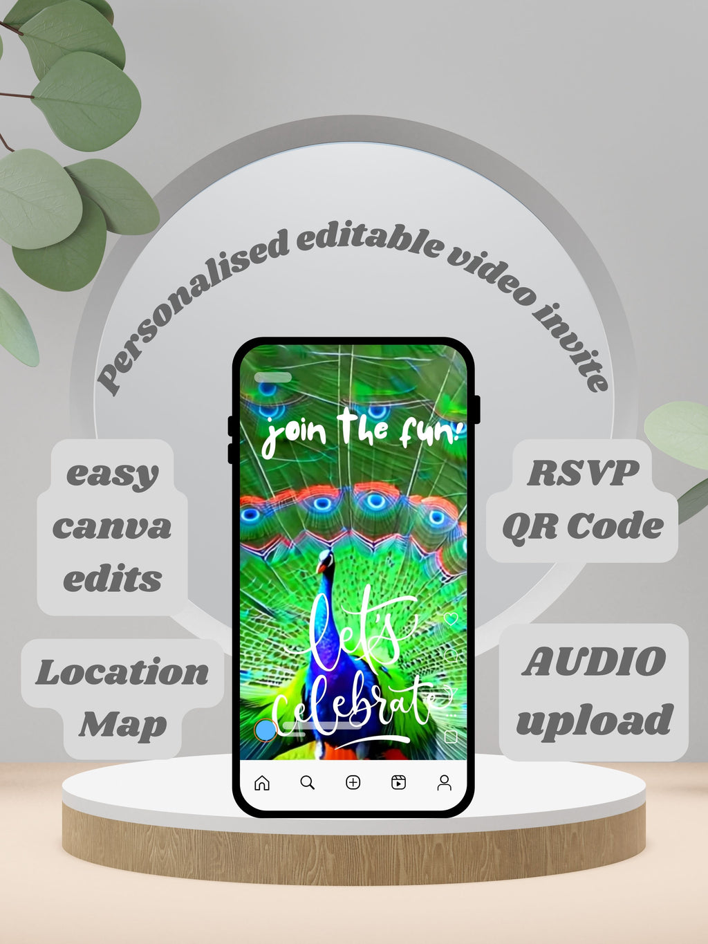 ANIMAL THEME Birthday Invitation Video | Editable Canva pro Template | Kids Party Invite | ki22