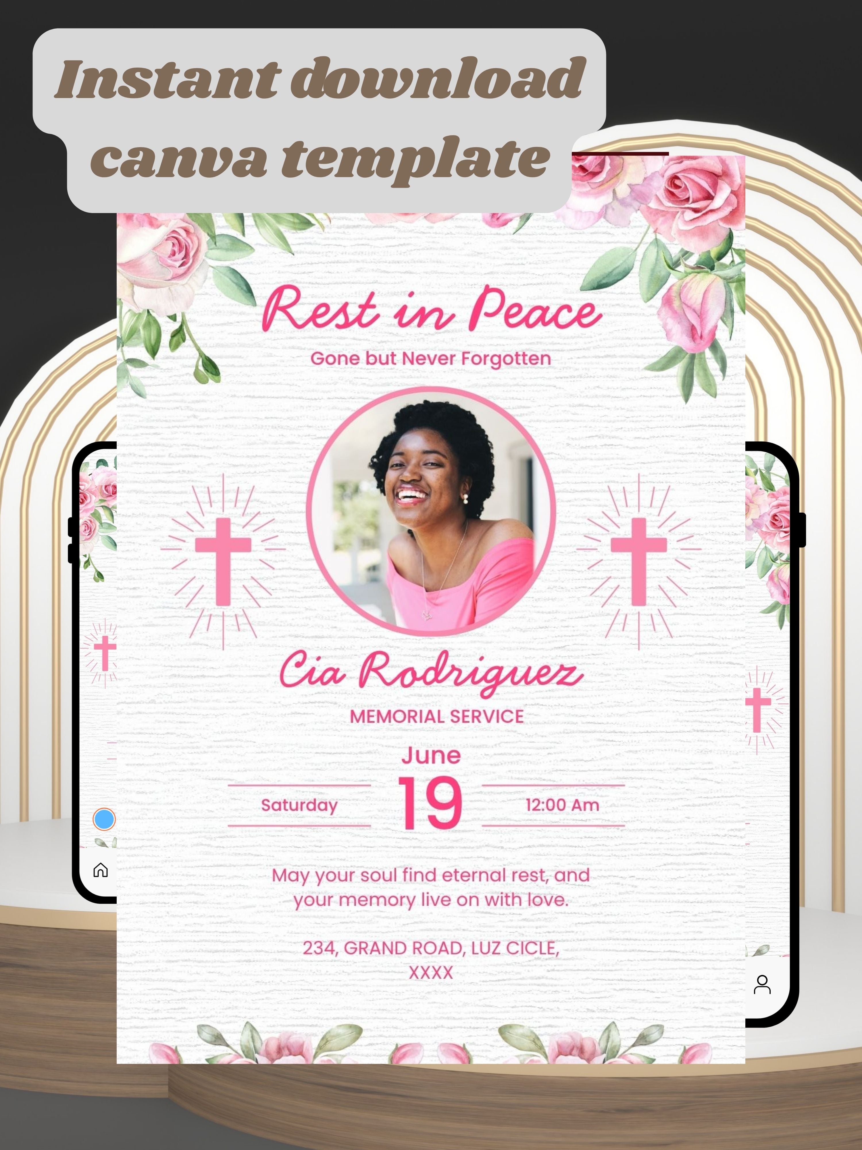 Commercial use MEMORIAL SERVICE editable Invitation Video Template | Canva Celebration of Life Invite | In Loving Memory | Digital Memorial Announcement | Instant Download|ai10c