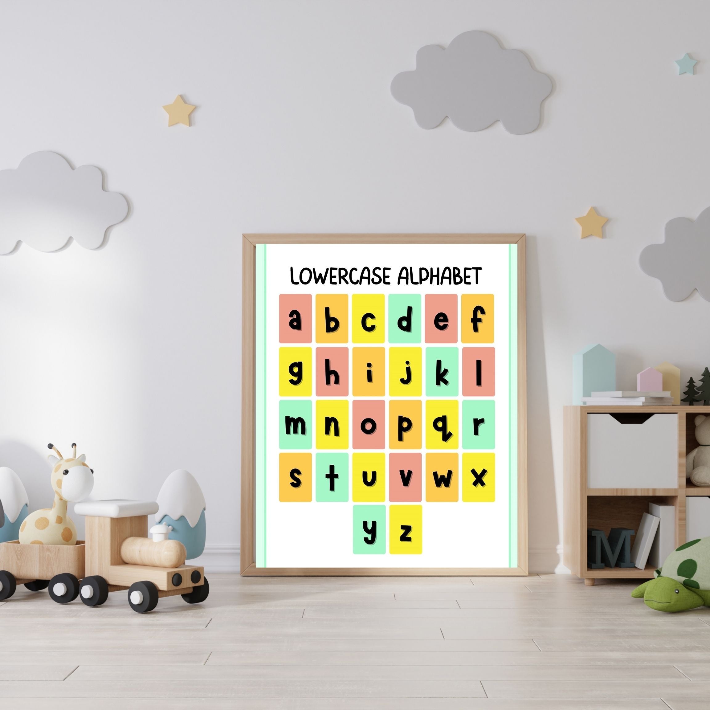 Alphabet Wall Art Printable, ABC Learning Poster, Kids Educational Decor, Nursery Wall Art, Preschool Classroom Print, Homeschool Decor, Digital Download|ke1-10