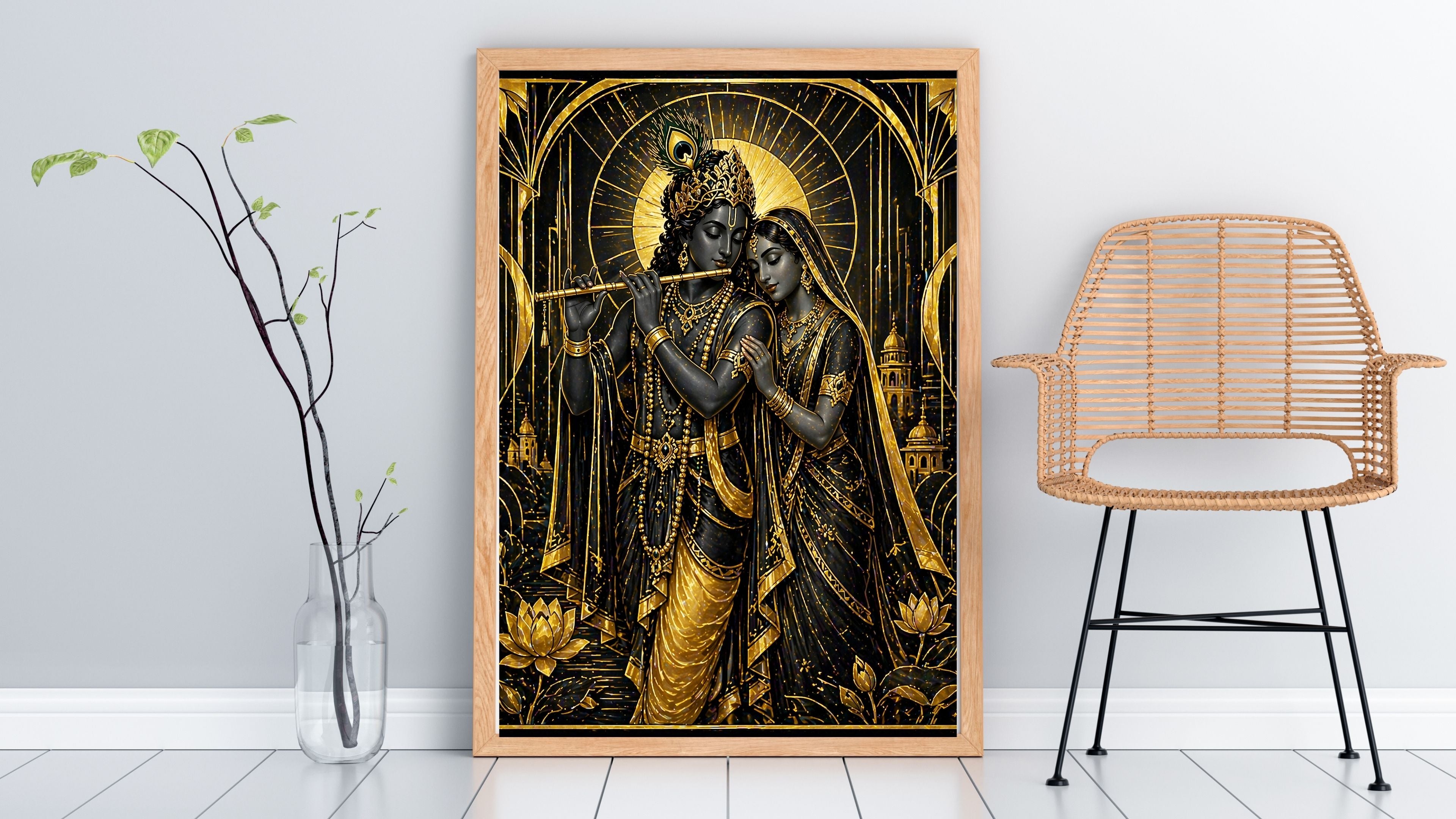 Lord Krishna Wall Art Printable, Krishna Digital Download, Hindu Wall Decor, Spiritual Home Decor, Pooja Room Art, Krishna Poster, Temple Artwork|sp60
