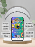commercial use ANIMAL THEME Birthday Invitation Video | Editable Canva pro Template | Kids Party Invite | ki33c
