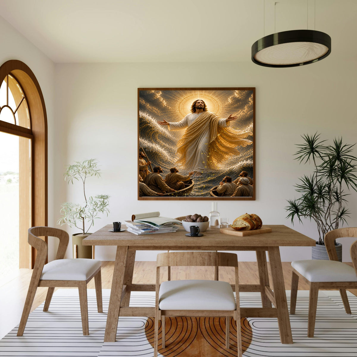 Jesus Lord Over the Storm Commercial Use Printable | Two Boats Both Arms Open Sheer Gold Mantle Sovereign Sea Miracle Wall Art Resell License | POD Etsy Faith Bundle