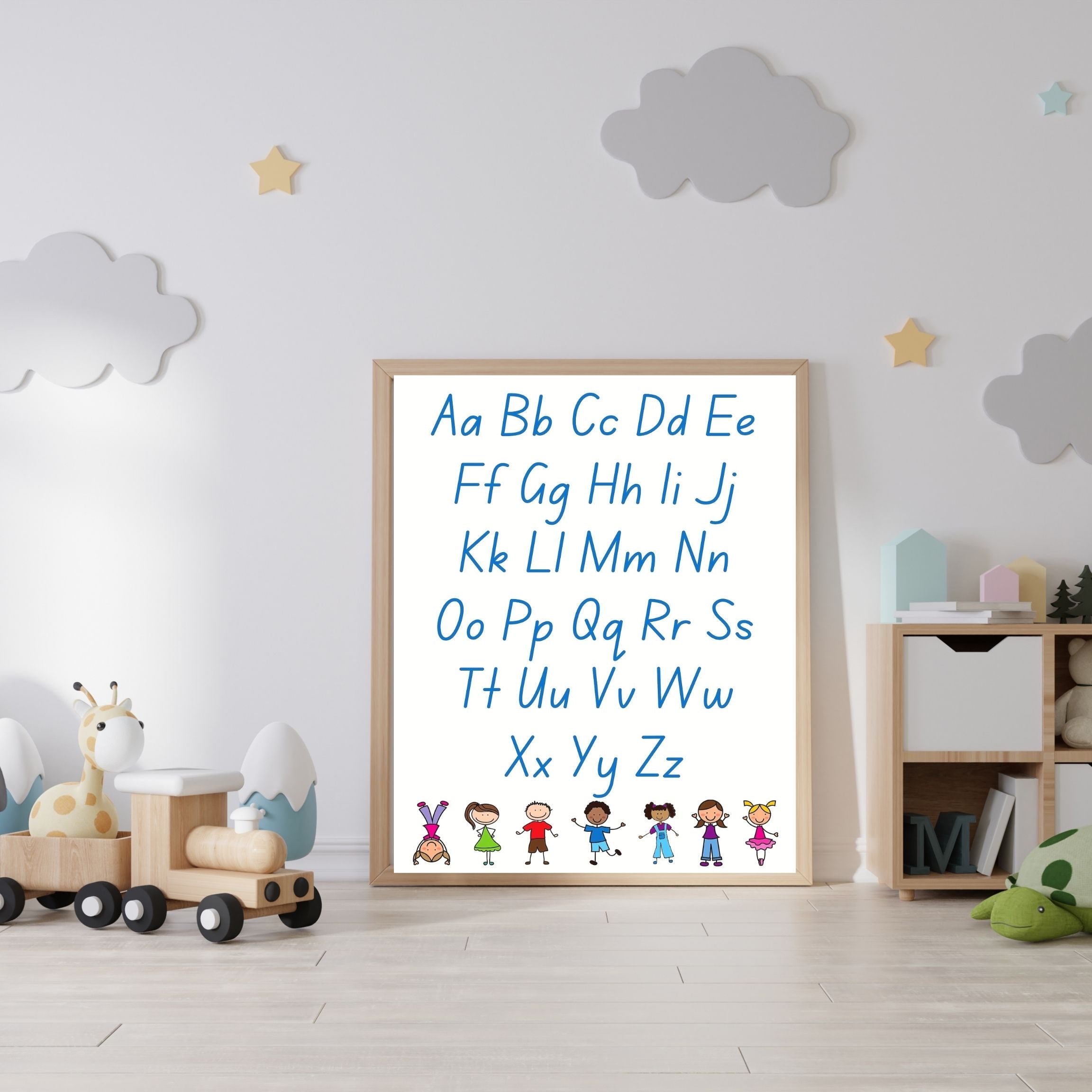 Alphabet Wall Art Printable, ABC Learning Poster, Kids Educational Decor, Nursery Wall Art, Preschool Classroom Print, Homeschool Decor, Digital Download|ke1-3