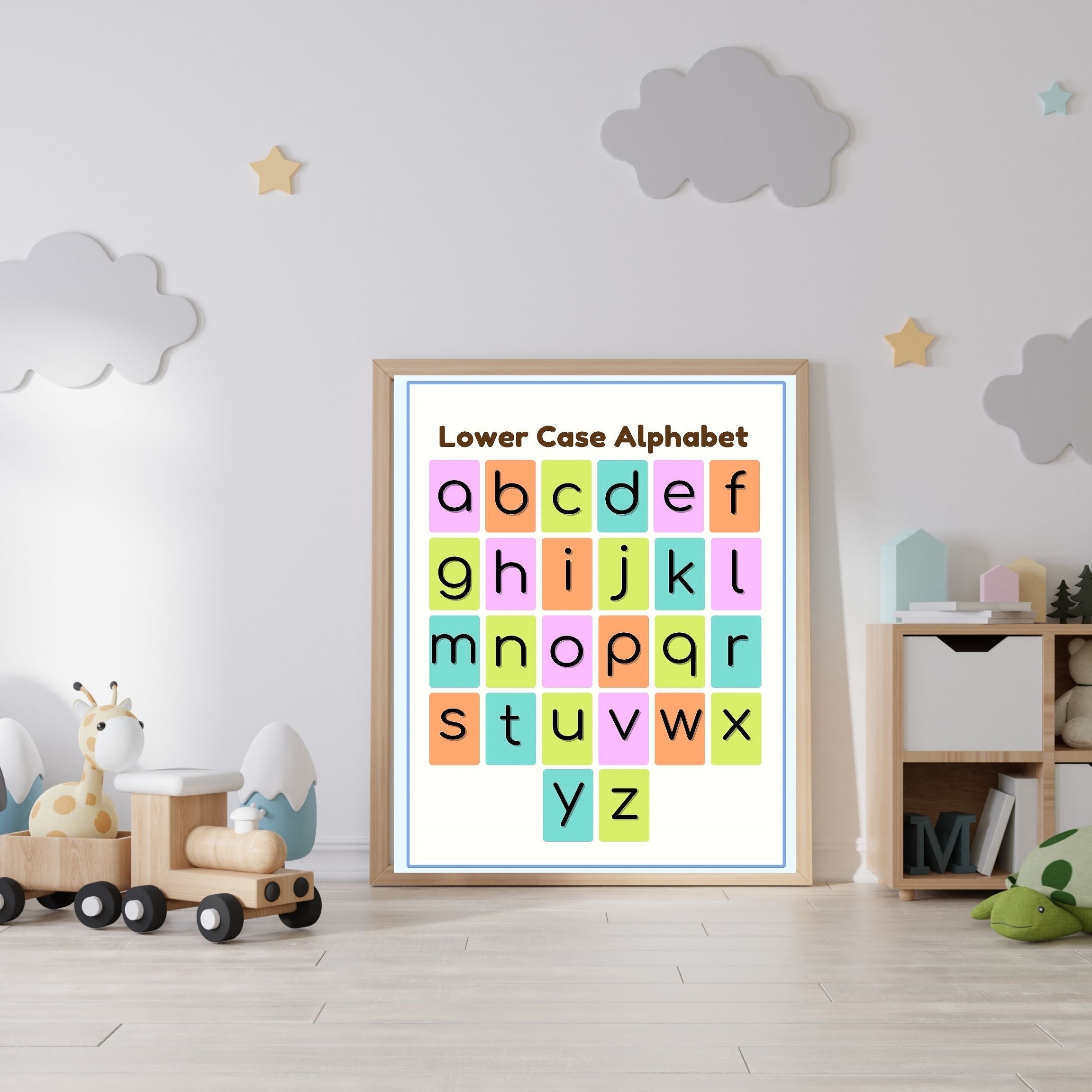 Alphabet Wall Art Printable, ABC Learning Poster, Kids Educational Decor, Nursery Wall Art, Preschool Classroom Print, Homeschool Decor, Digital Download|ke1-12