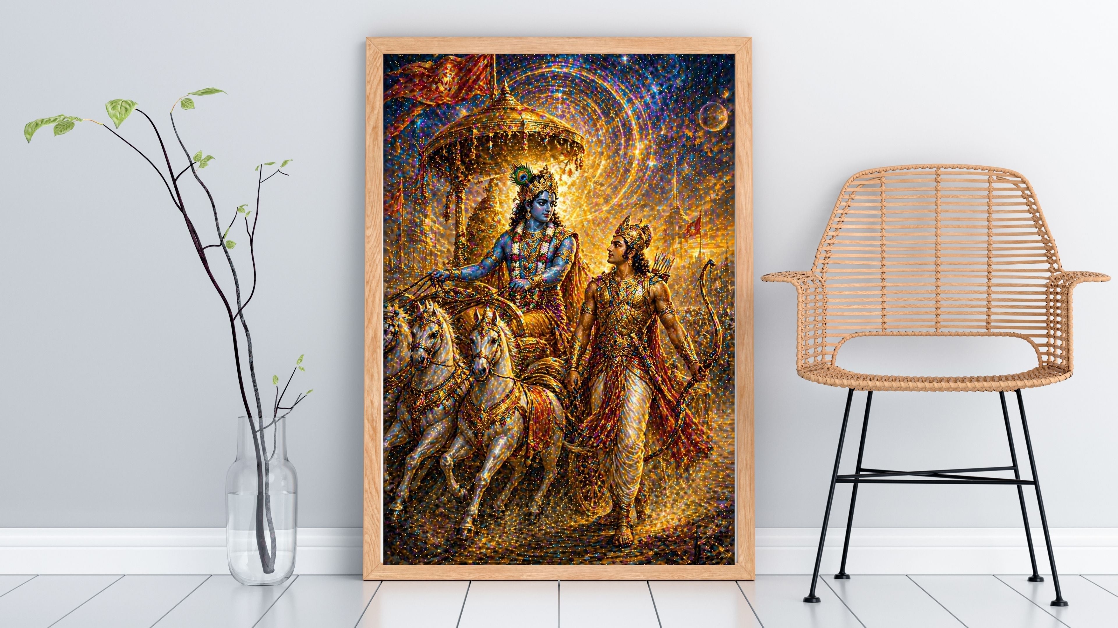 Commercial Use Lord Krishna Wall Art Bundle | Hindu Printable Decor | Commercial Use License Included | Spiritual Home Decor | Pooja Room Prints | Digital Download|sp73c