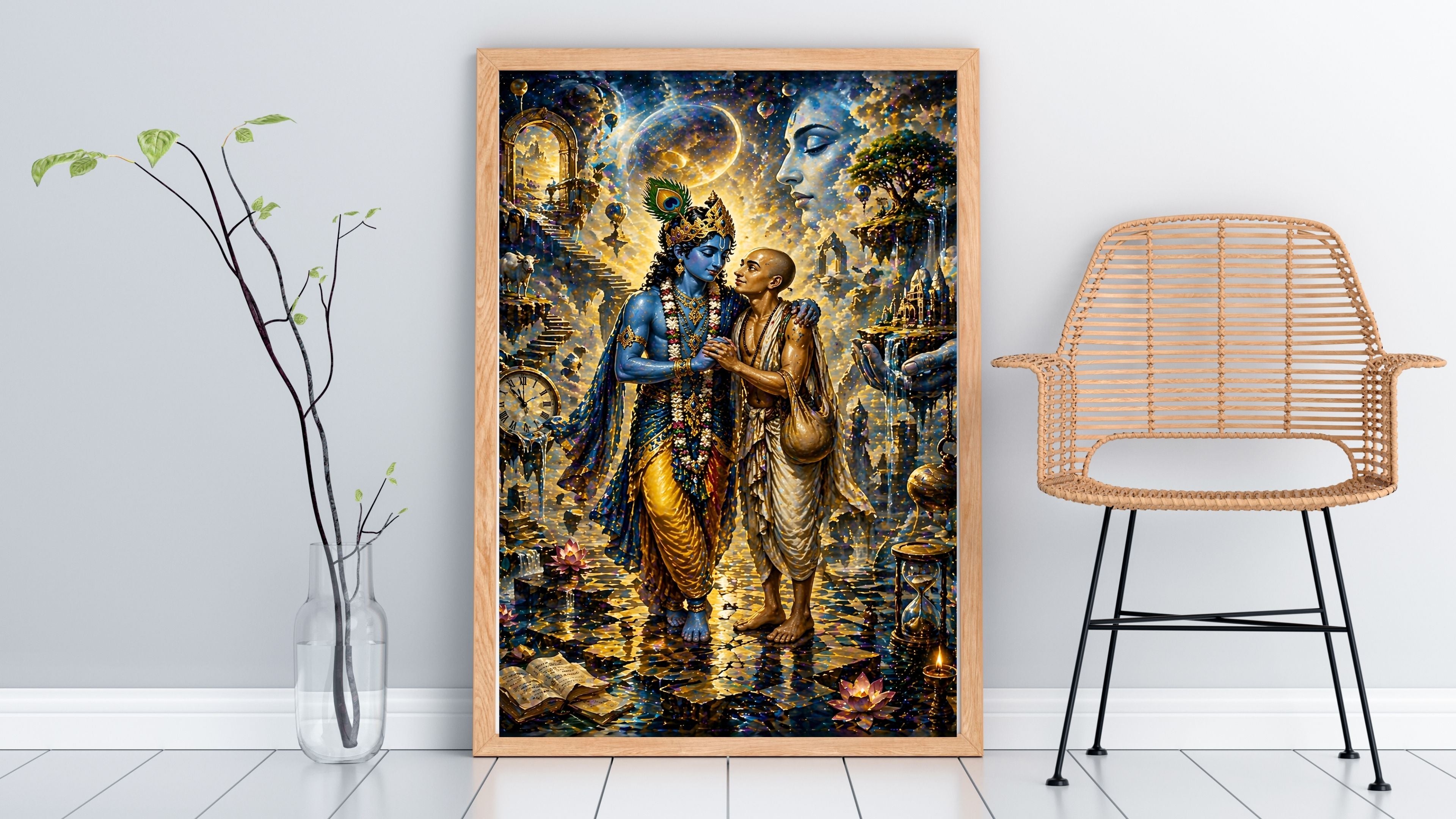 Commercial Use Lord Krishna Wall Art Bundle | Hindu Printable Decor | Commercial Use License Included | Spiritual Home Decor | Pooja Room Prints | Digital Download|sp67c