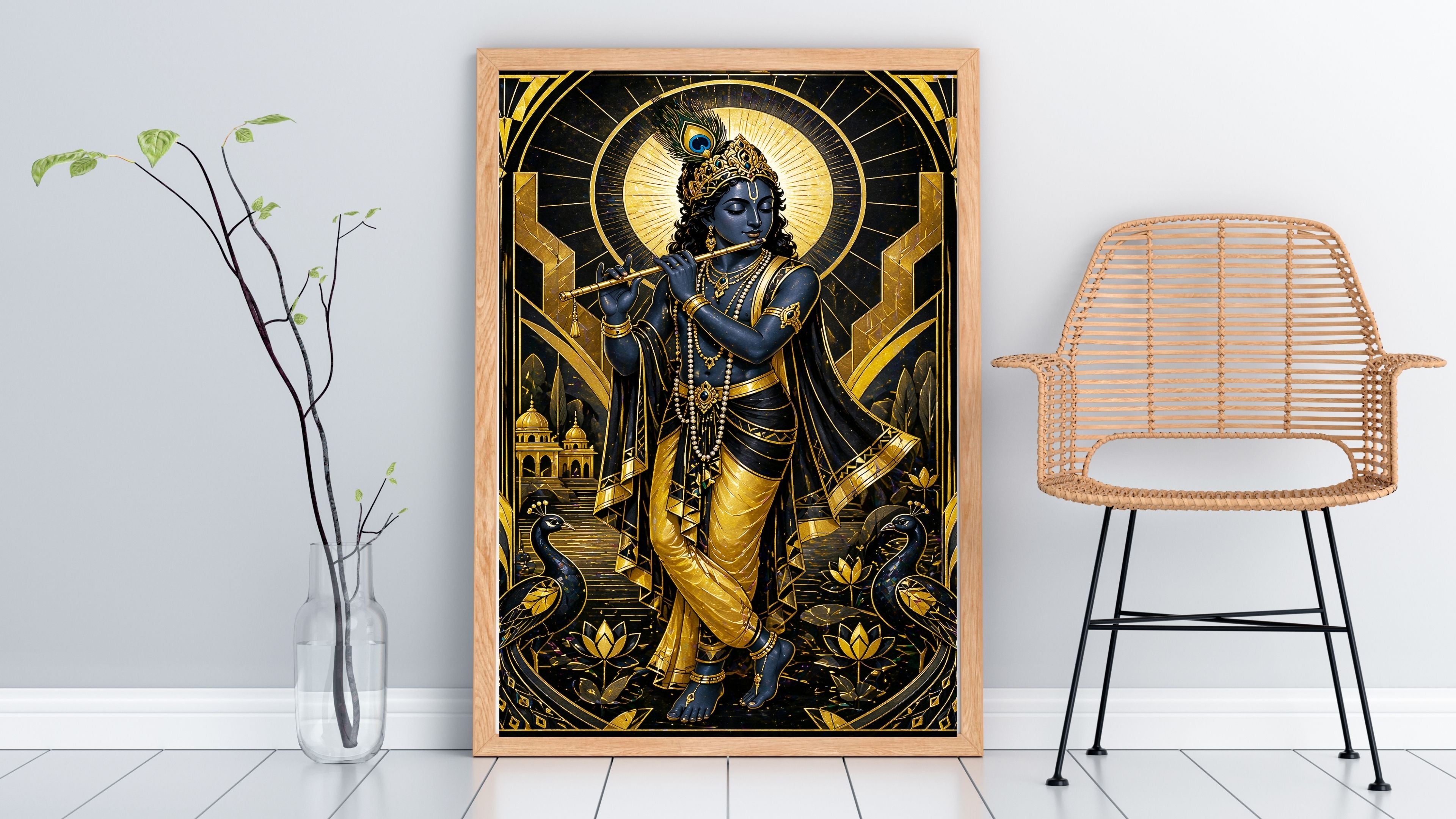 Commercial Use Lord Krishna Wall Art Bundle | Hindu Printable Decor | Commercial Use License Included | Spiritual Home Decor | Pooja Room Prints | Digital Download|sp59c