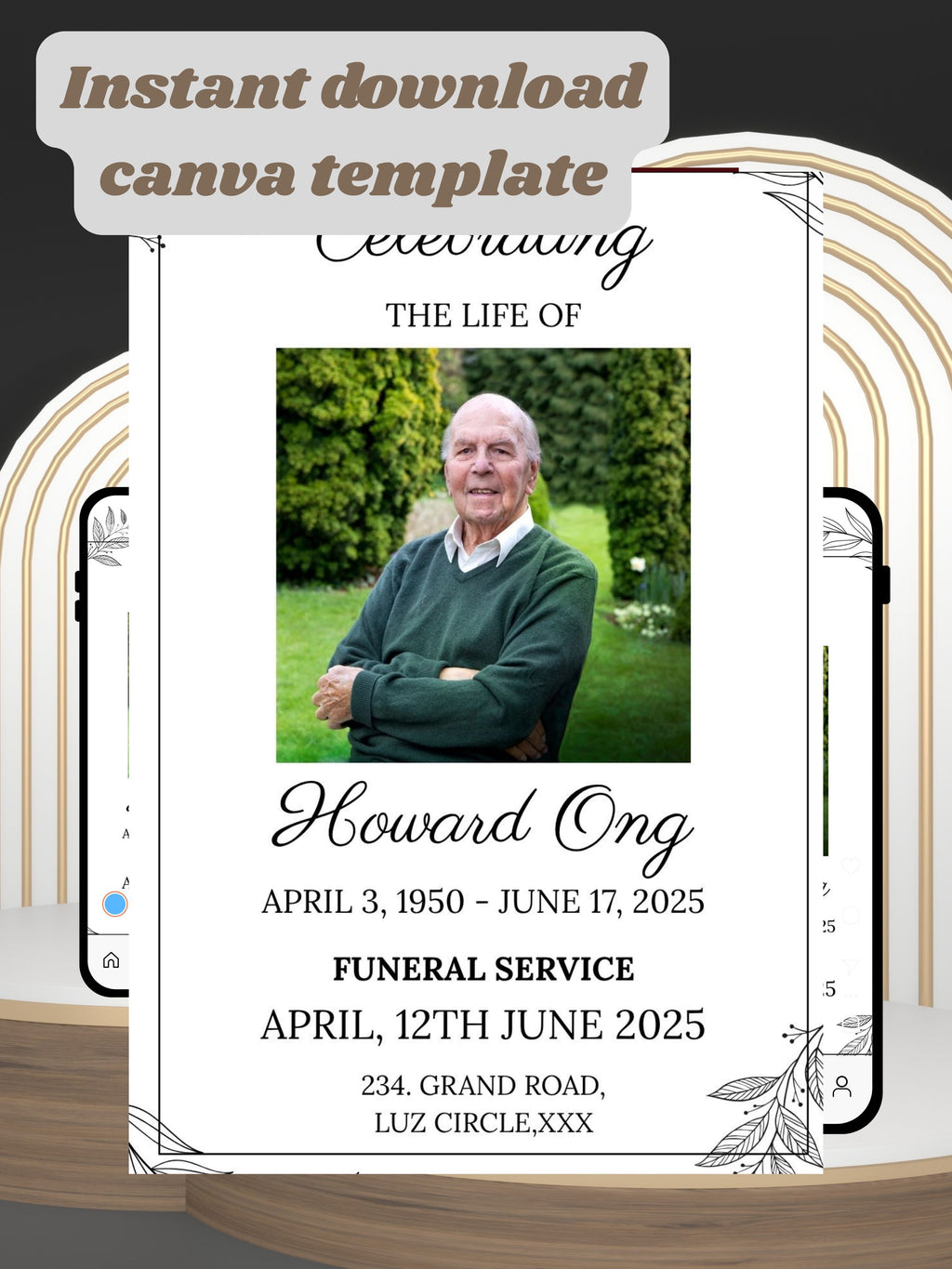 Commercial use FUNERAL SERVICE Invitation Video Template | Canva Funeral Invite | In Loving Memory | Celebration of Life | Memorial Service | Instant Download|ai5c