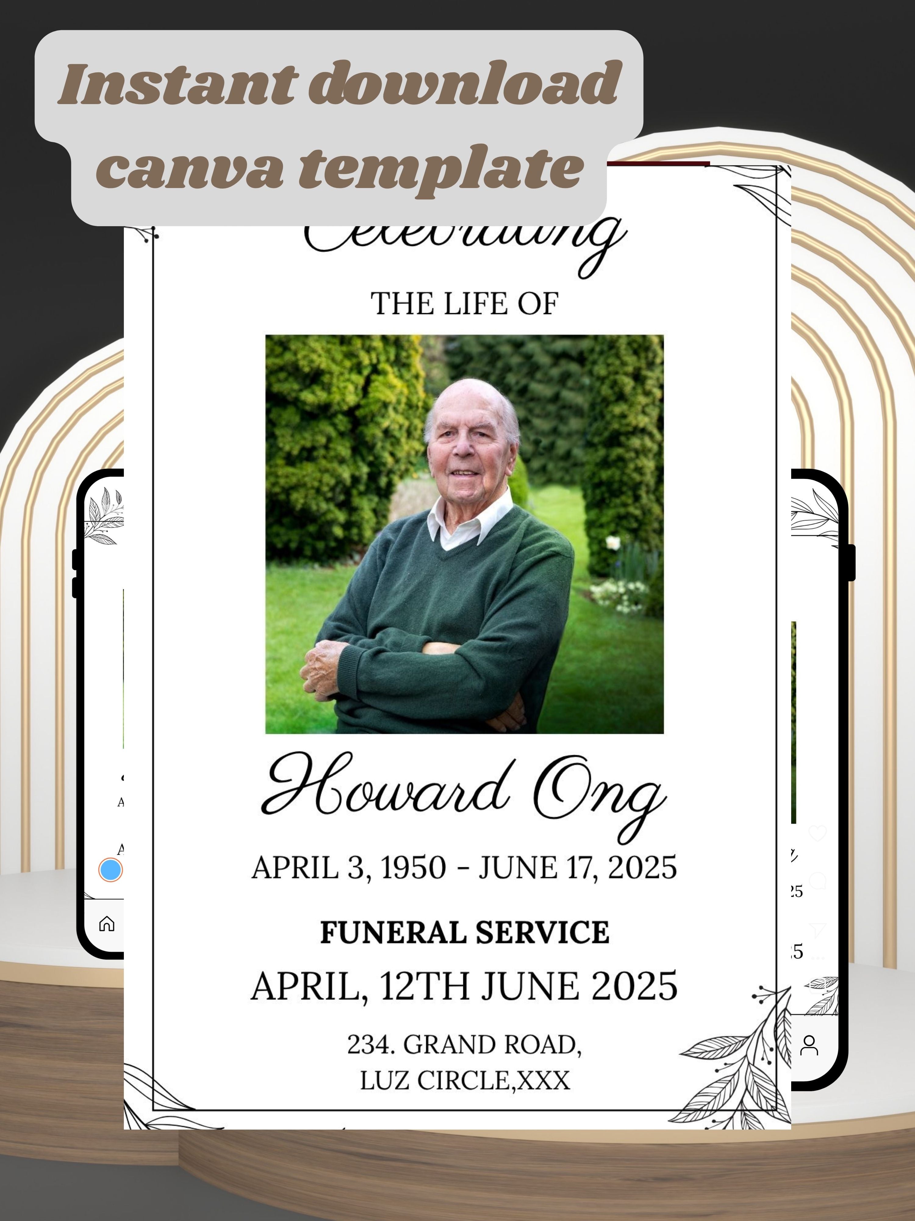 Commercial use FUNERAL SERVICE Invitation Video Template | Canva Funeral Invite | In Loving Memory | Celebration of Life | Memorial Service | Instant Download|ai5c