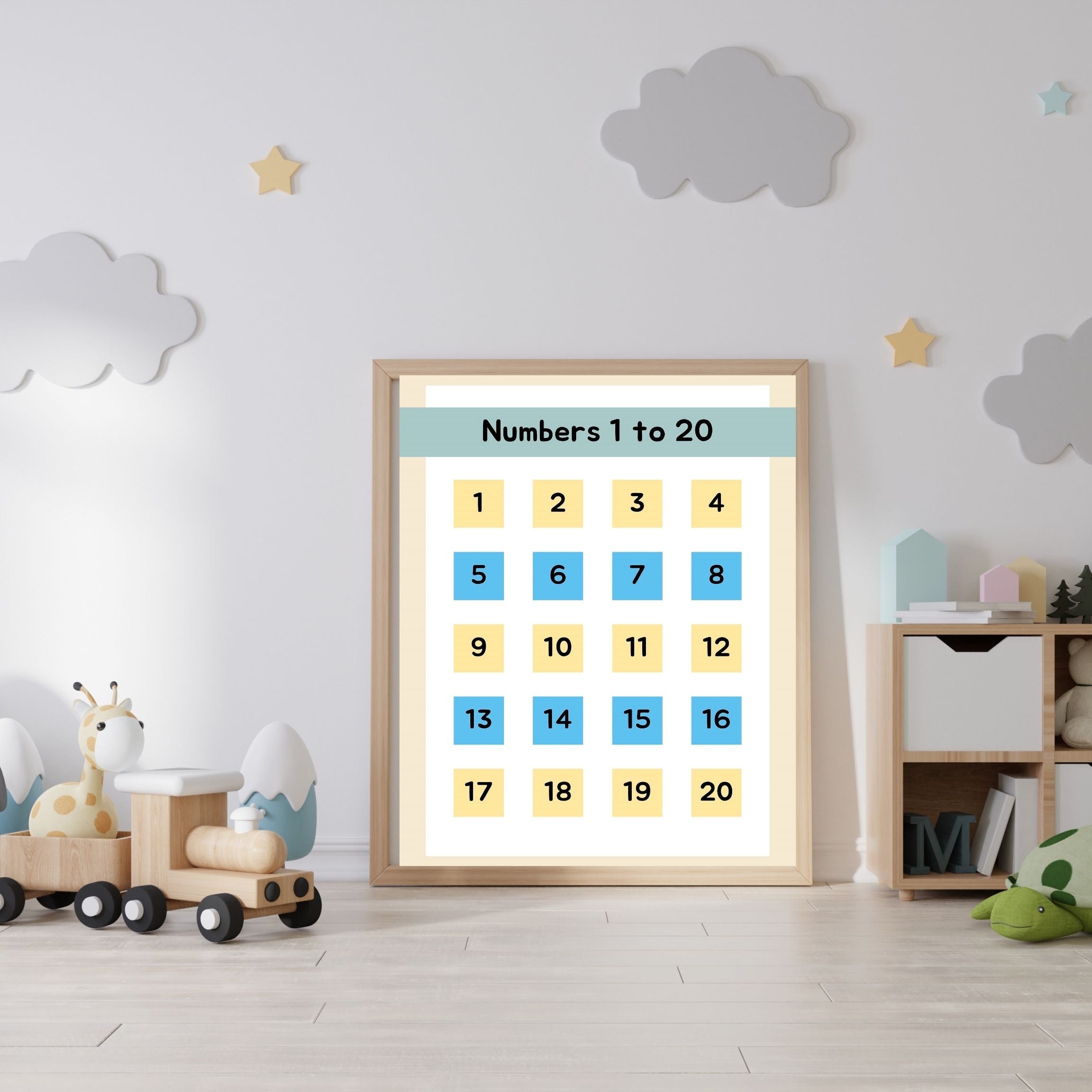 Number Wall Art for Kids 11+ sizes, Counting Poster Printable, Educational Nursery Decor, Preschool Learning Print, Math Wall Art, Digital Download|ke2-4