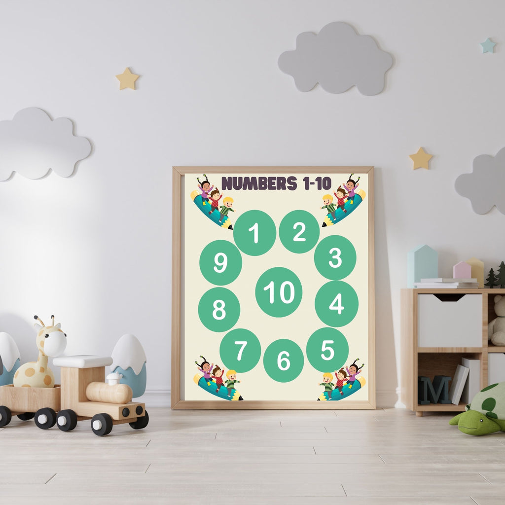 Number Wall Art for Kids 11+ sizes, Counting Poster Printable, Educational Nursery Decor, Preschool Learning Print, Math Wall Art, Digital Download|ke2-14