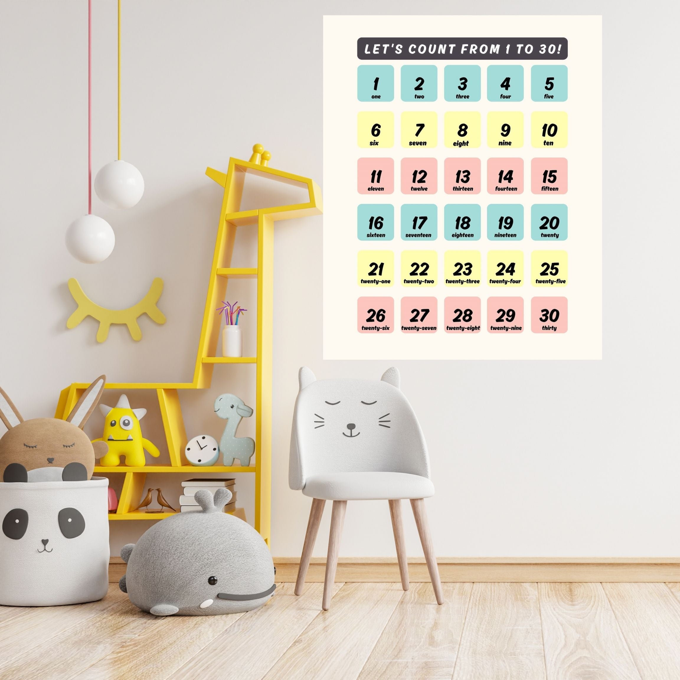 Number Wall Art for Kids 11+ sizes, Counting Poster Printable, Educational Nursery Decor, Preschool Learning Print, Math Wall Art, Digital Download|ke2-7