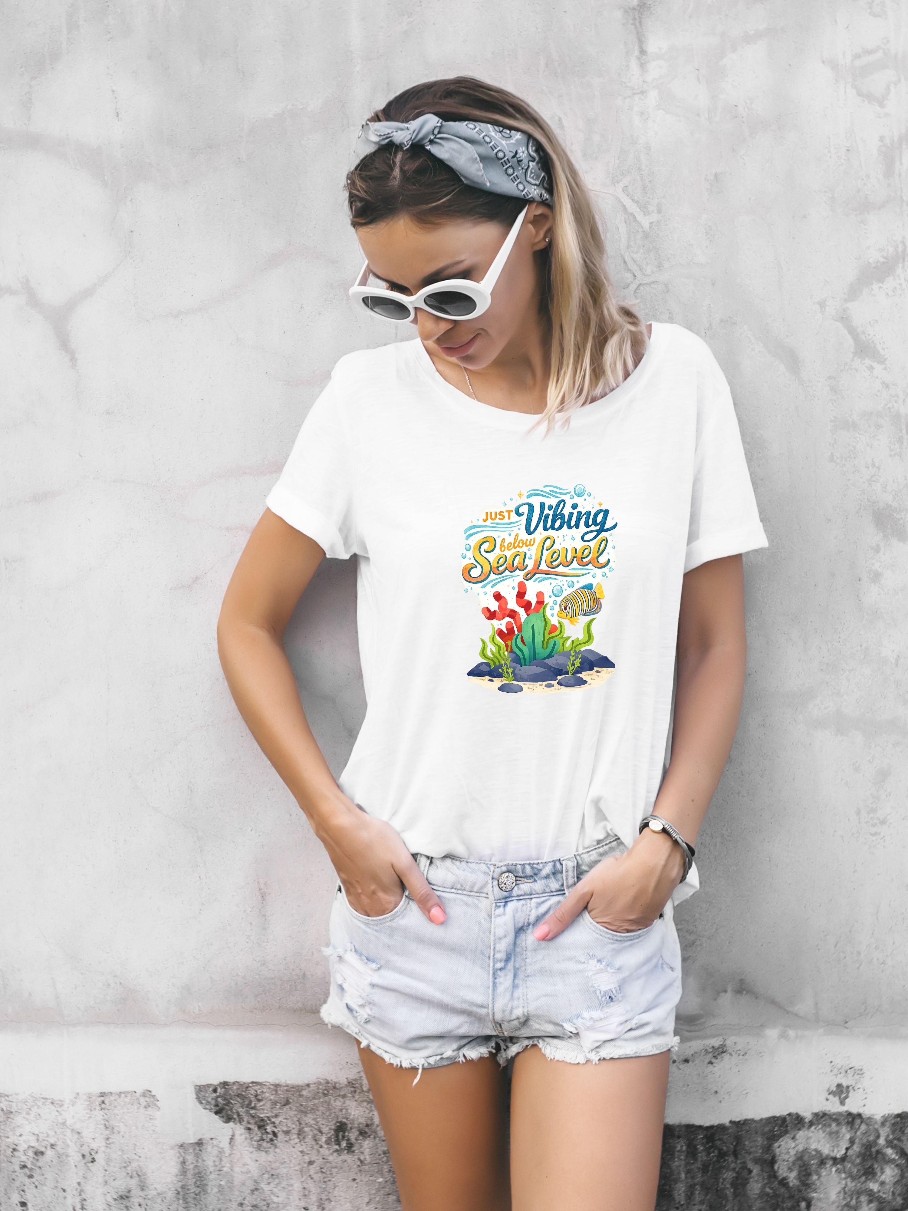 Under The Sea PNG, Ocean T-Shirt Design, Sea Life Graphic, Beach Lover Gift, Marine Life PNG, Coastal Aesthetic, Print On Demand Design, Digital Download|gr30-10