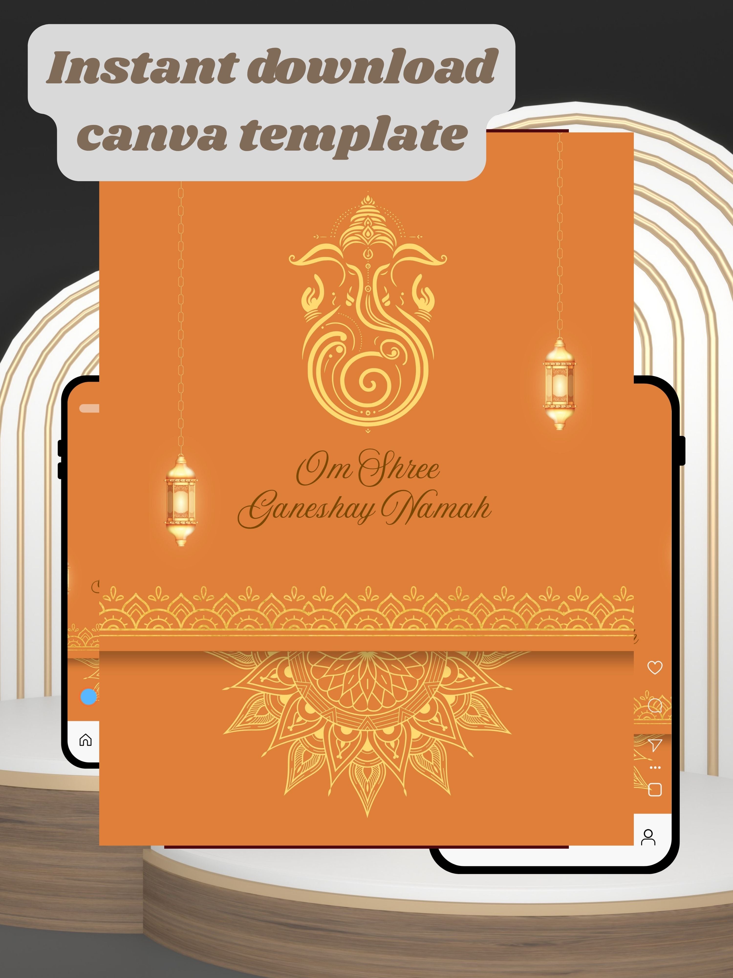 WI0020-HINDU WEDDING Invitation Video Template | Editable Indian Wedding Invite | Canva pro Digital Wedding Invitation | Luxury Save the Date | Wedding Video