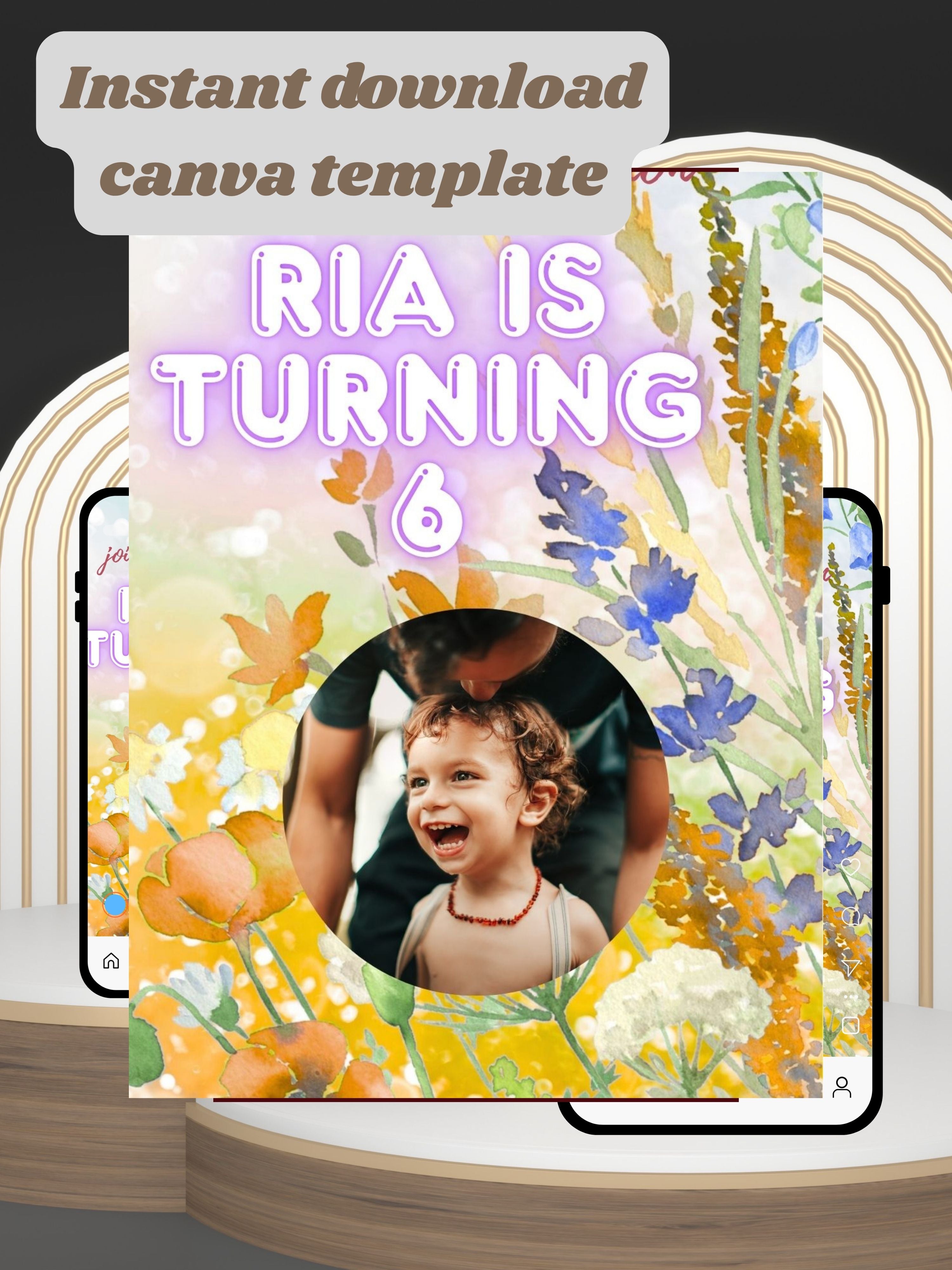 Commercial use NATURE THEME Editable Birthday Video Invitation | Canva Pro Template | Woodland Kids Party Invite | Instant Download|ki12c