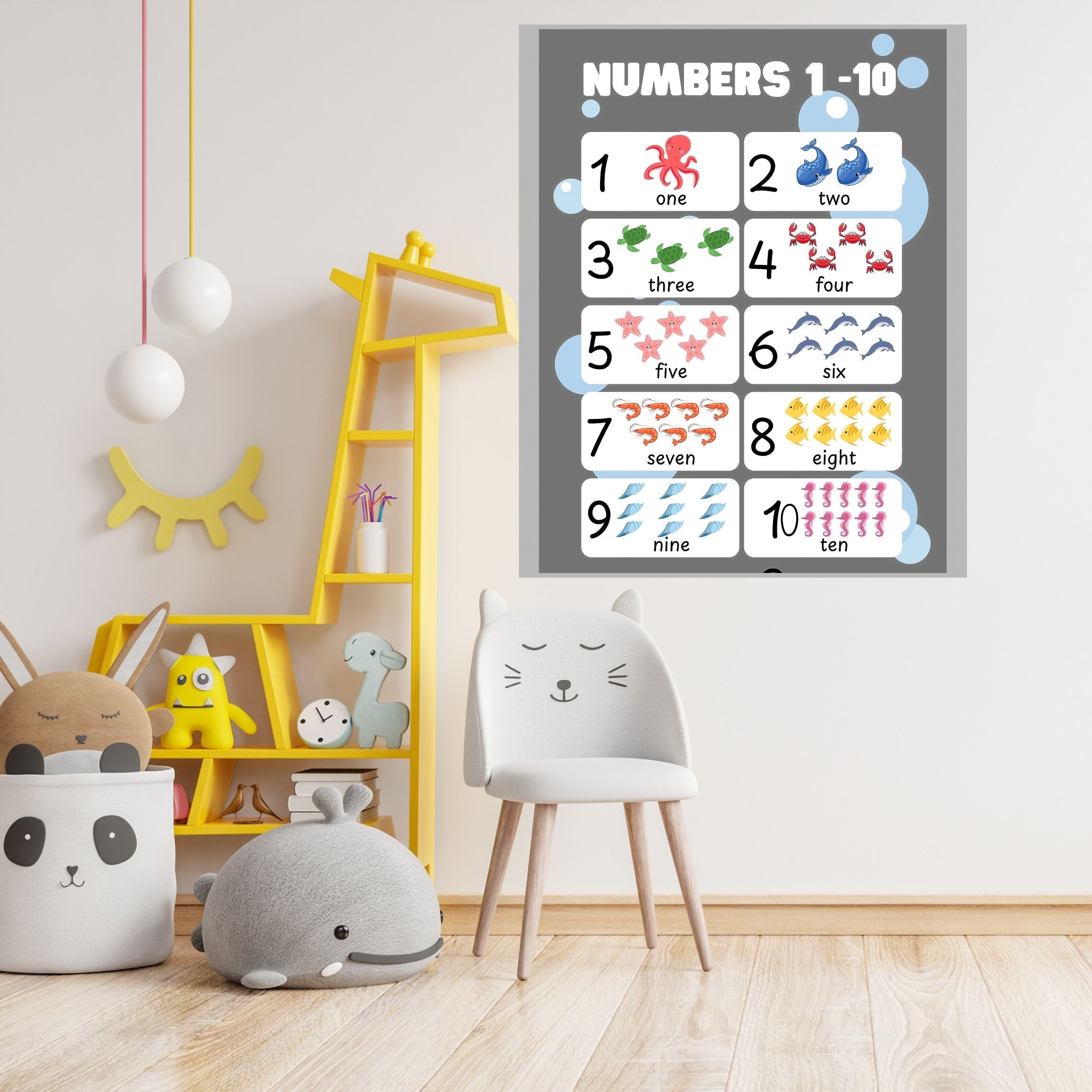 Number Wall Art for Kids 11+ sizes, Counting Poster Printable, Educational Nursery Decor, Preschool Learning Print, Math Wall Art, Digital Download|ke2-6